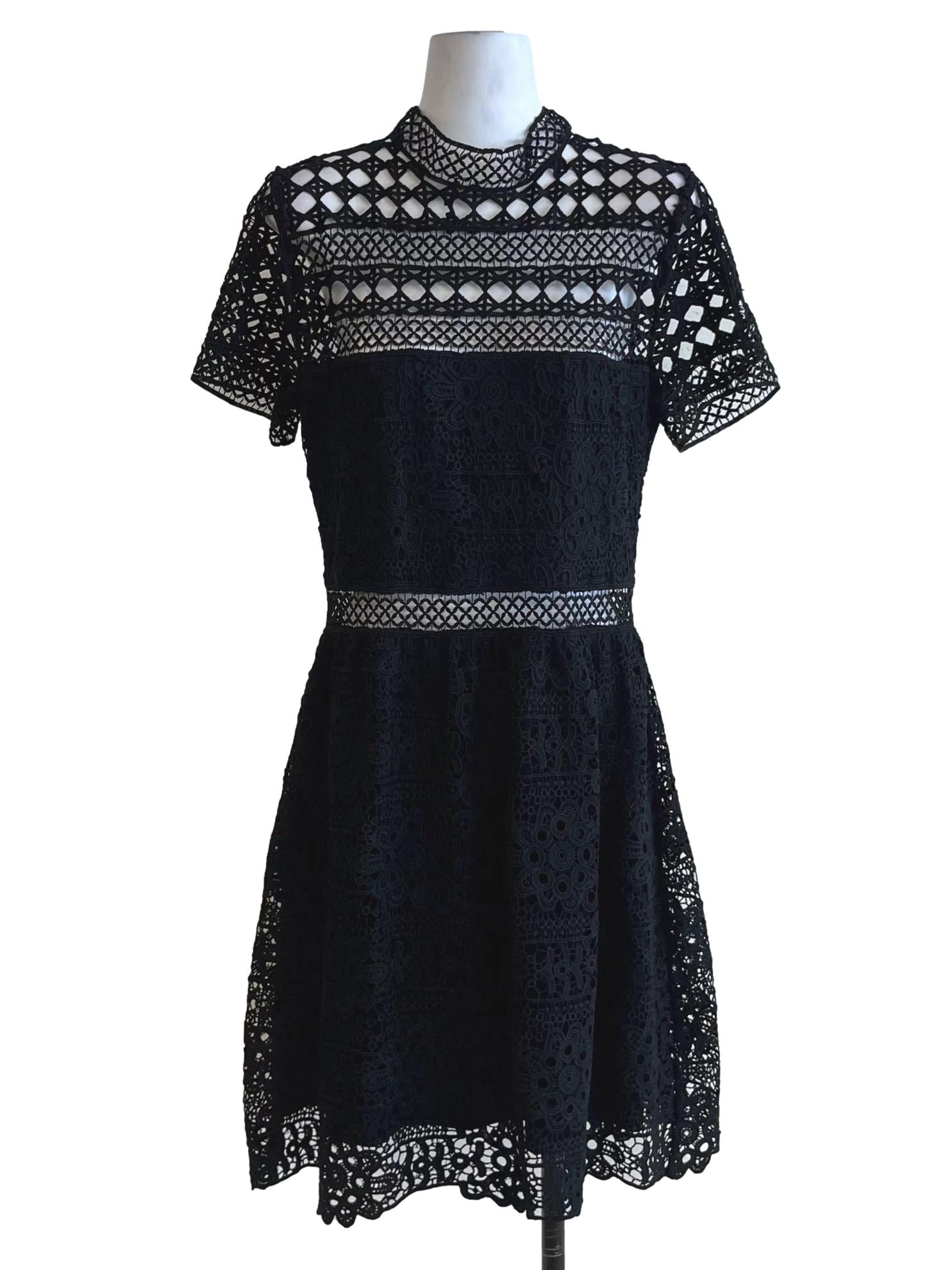 Black Lace Empire Dress