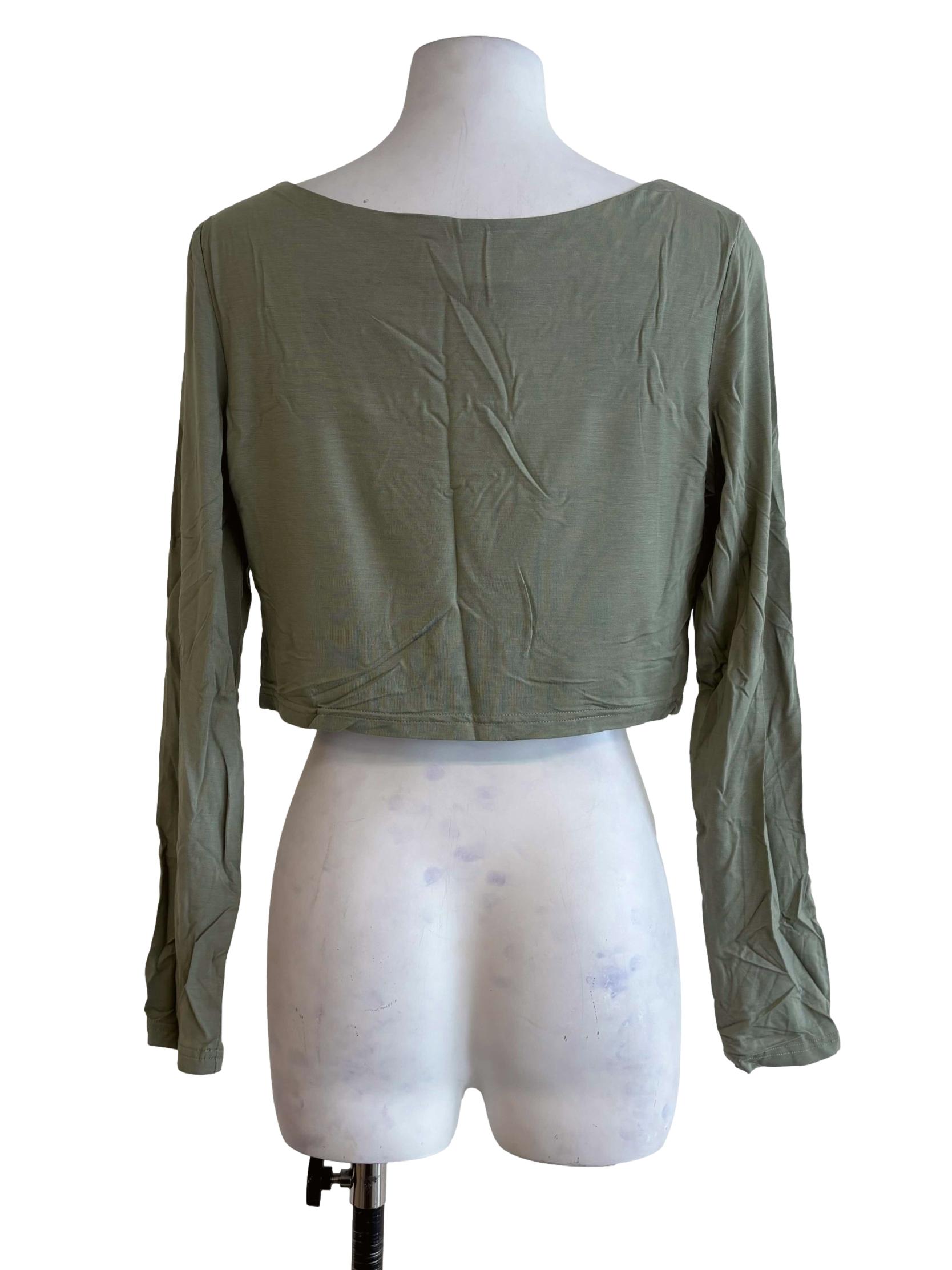 Sage Green Avril Long Sleeve Padded Top