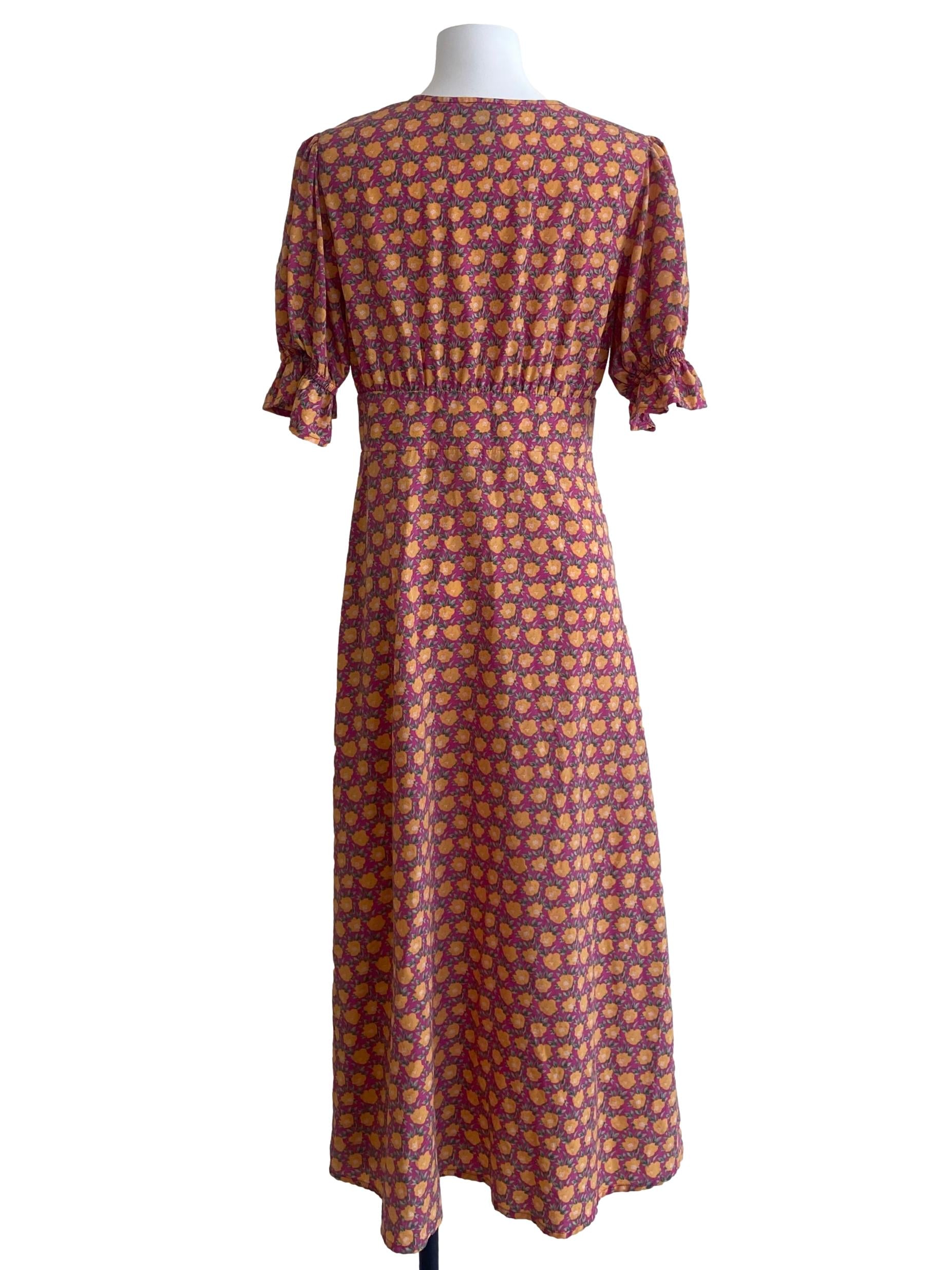 Bubblegum Pink & Floral Button Down Shirt Dress