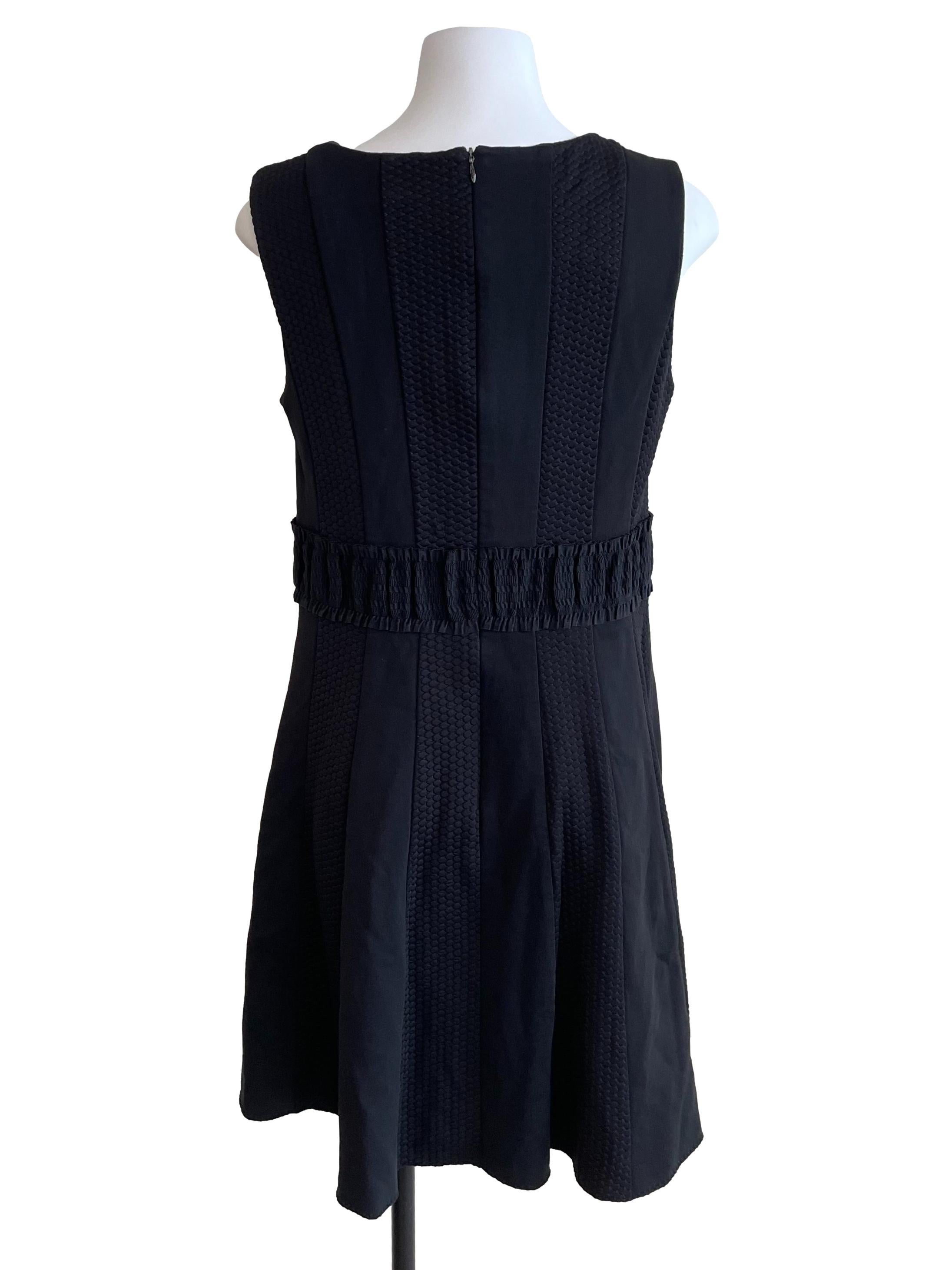 Black Panelled Texture Dress