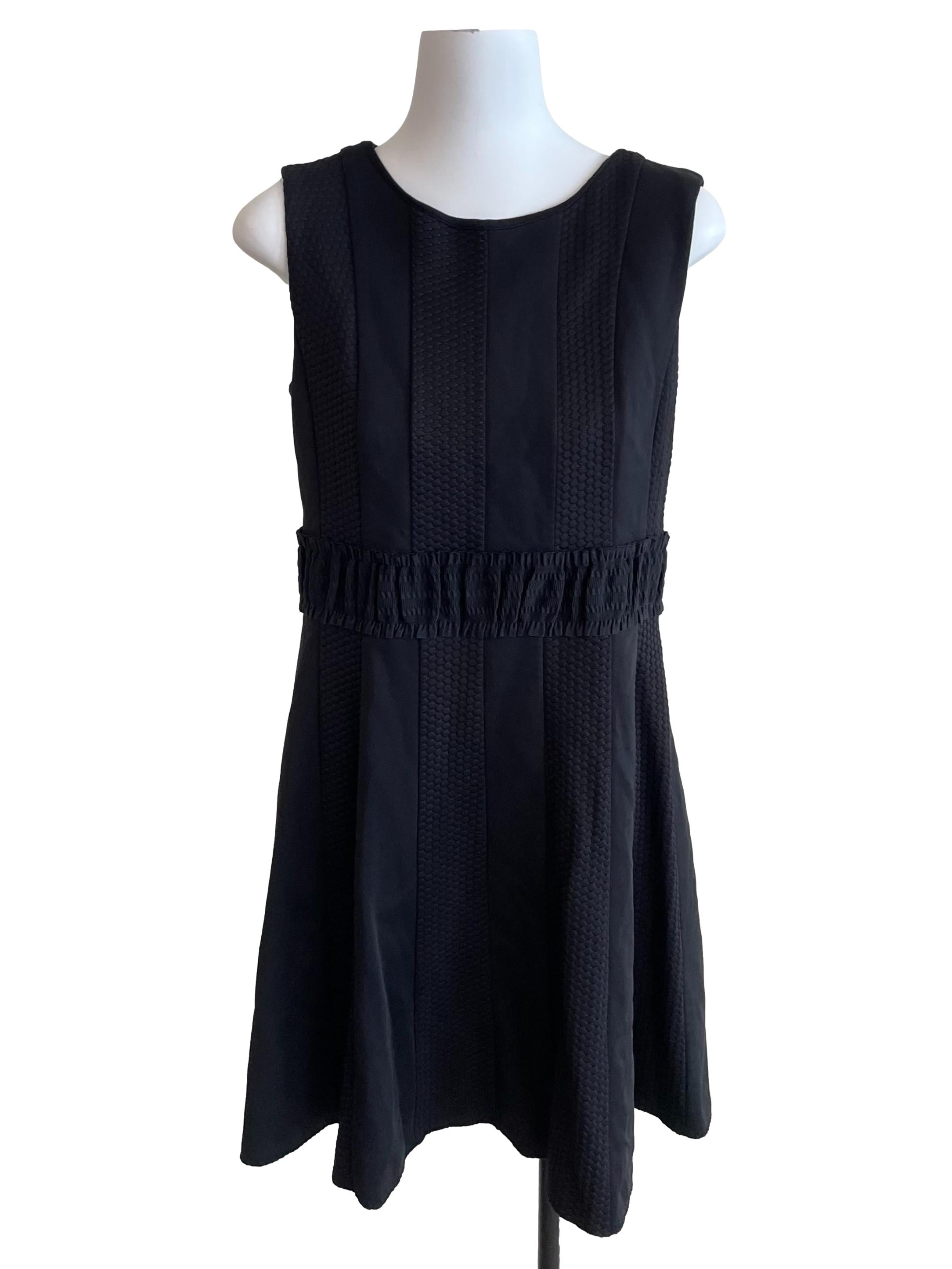 Black Panelled Texture Dress