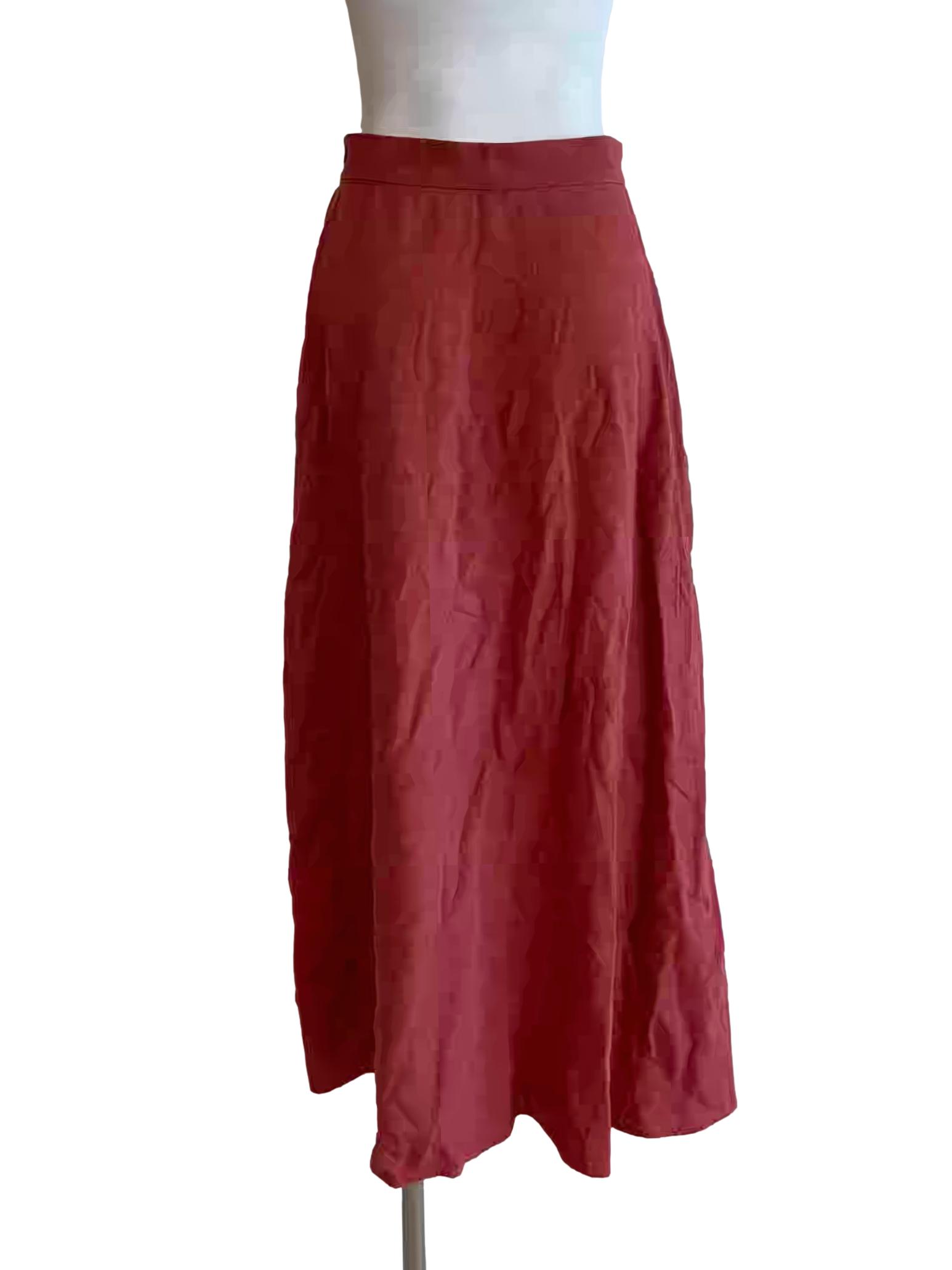 Flame Ruched Linen Skirt