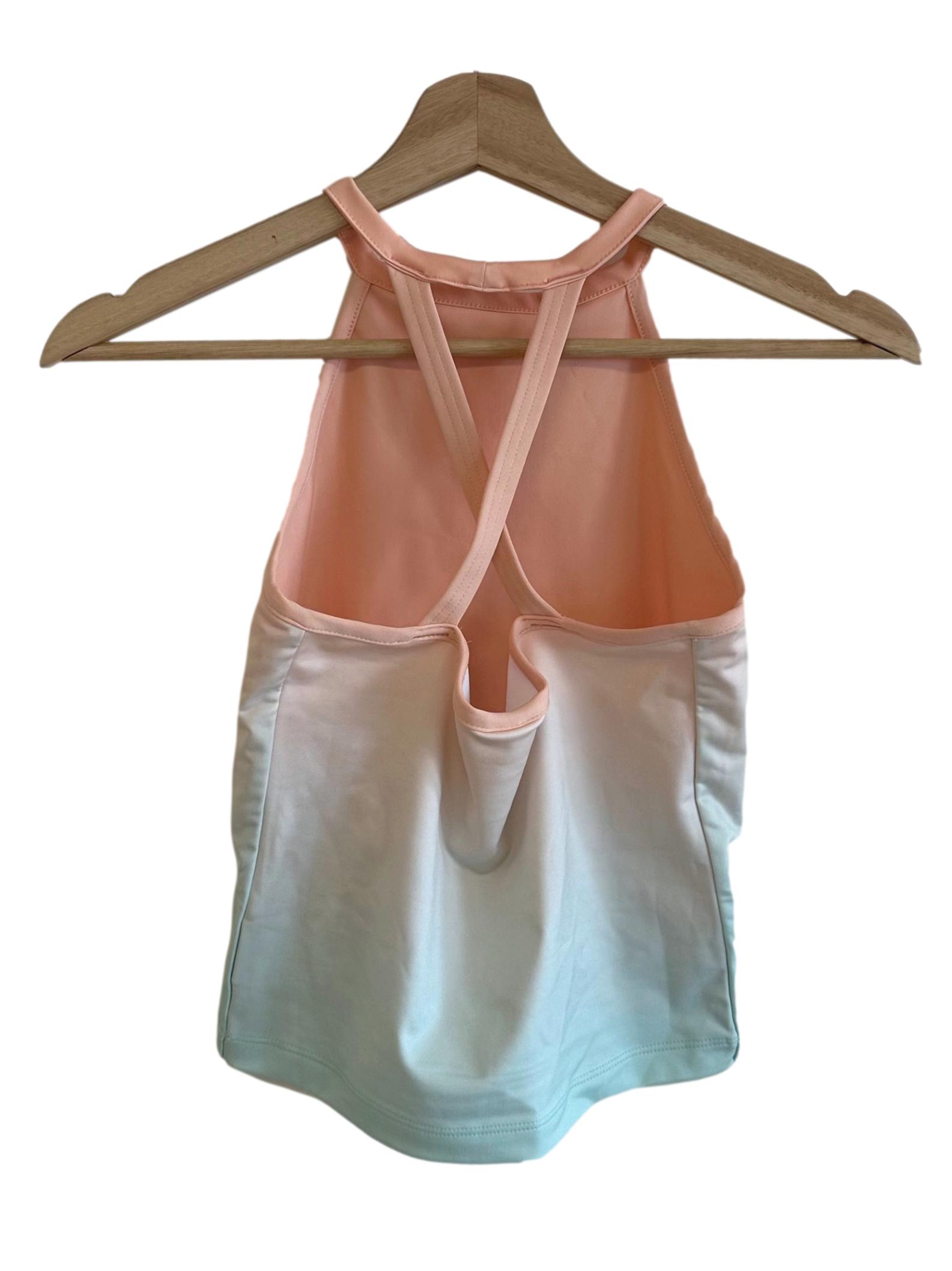Orange Turquoise Ombre Halter Tank Top