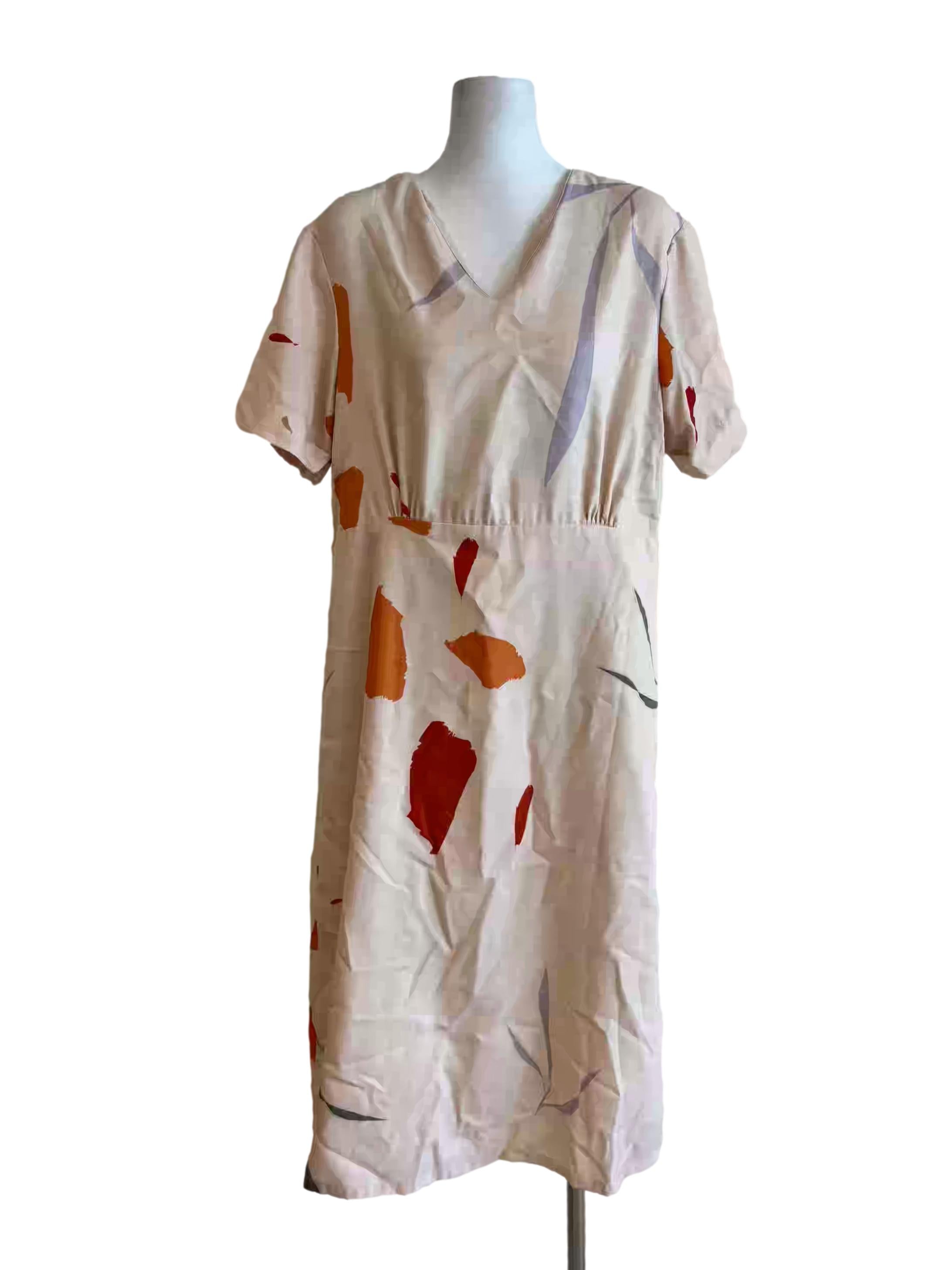 Beige Abstract Shift Dress