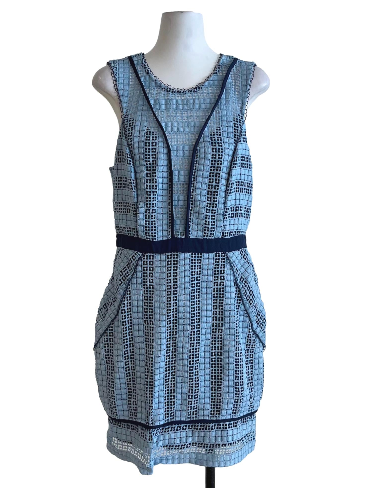 Sky Blue Lace A-Line Dress