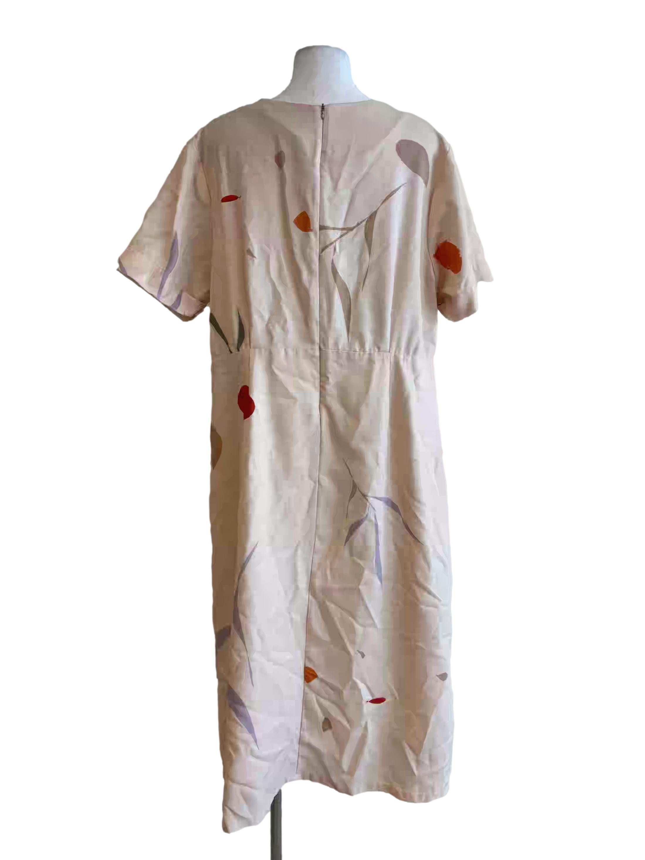 Beige Abstract Shift Dress