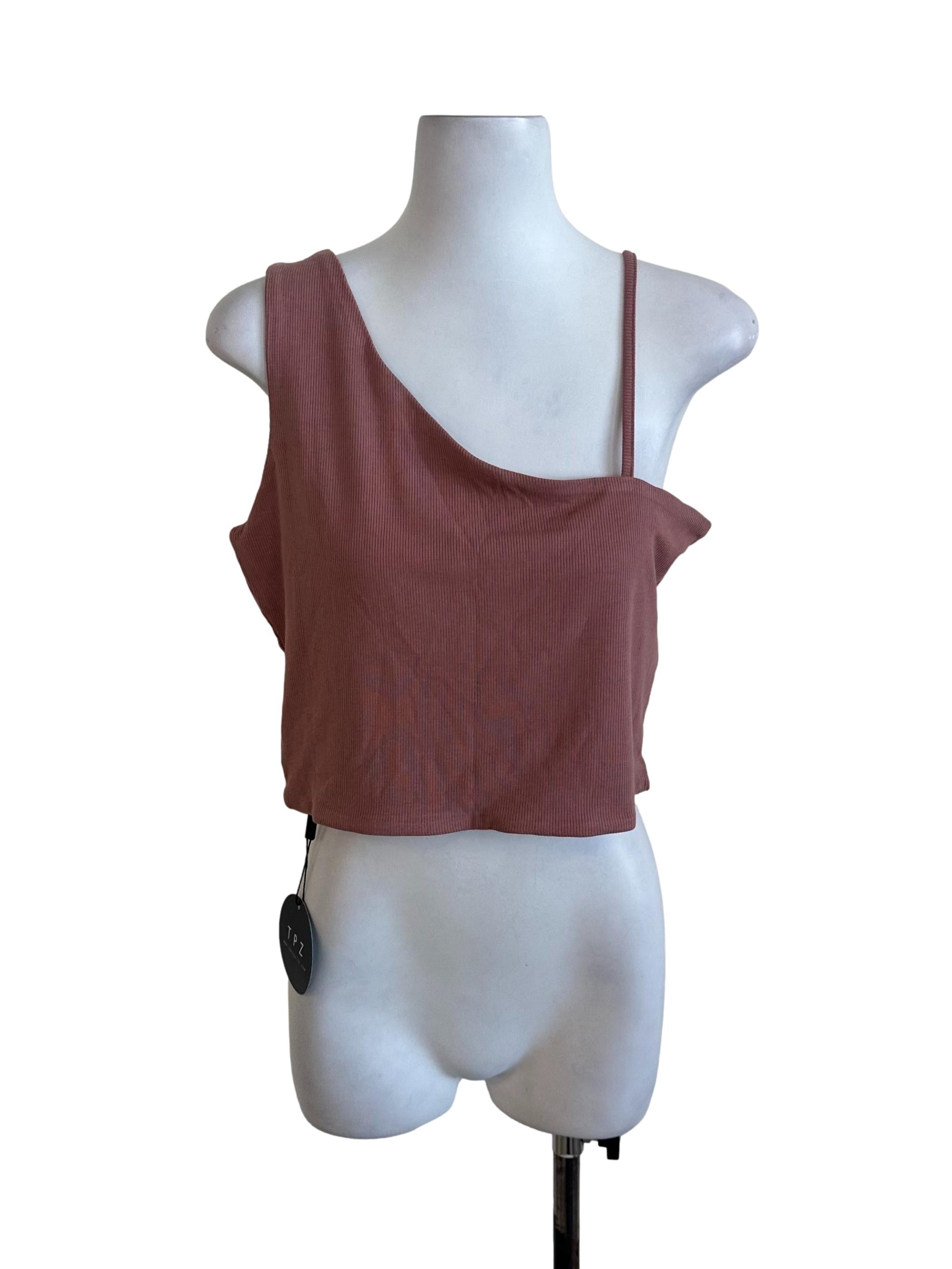 Rose Pink Knit Asymmetric Top