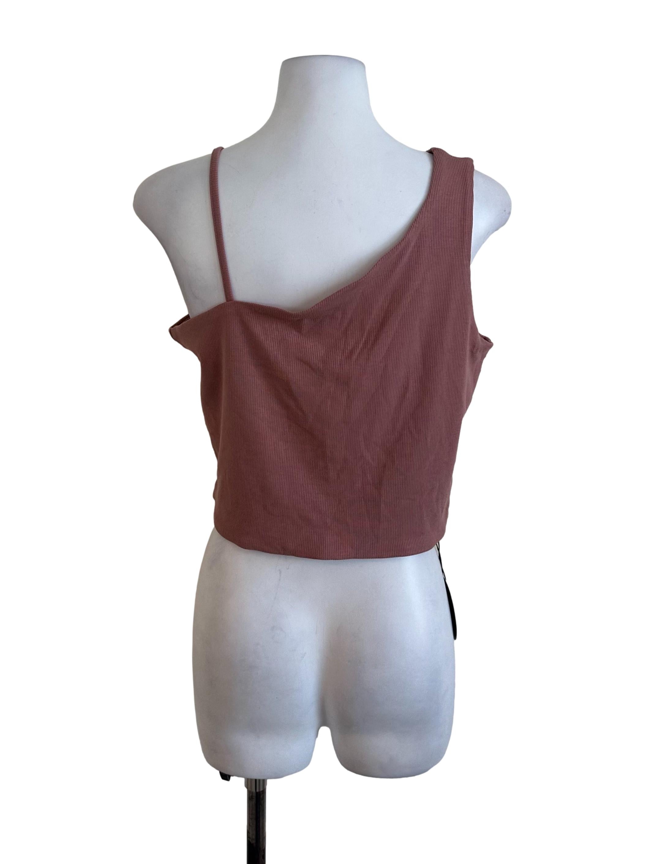 Rose Pink Knit Asymmetric Top