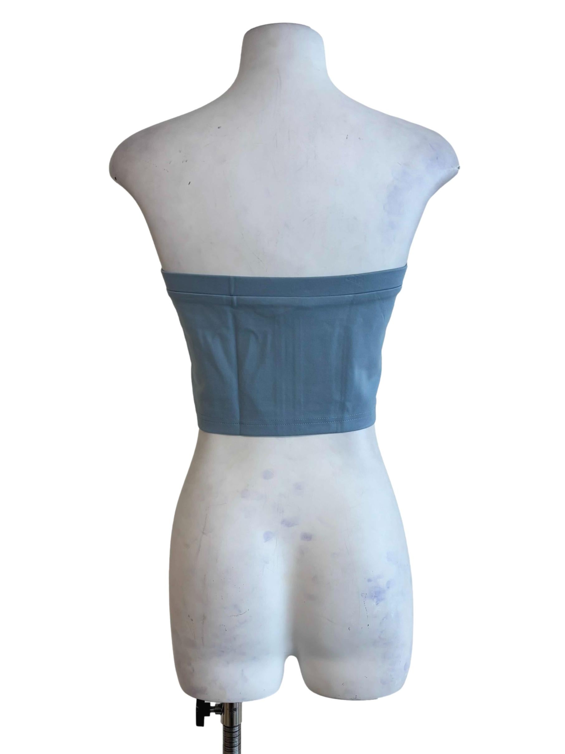 Blue Addy Zip Up Tube Top