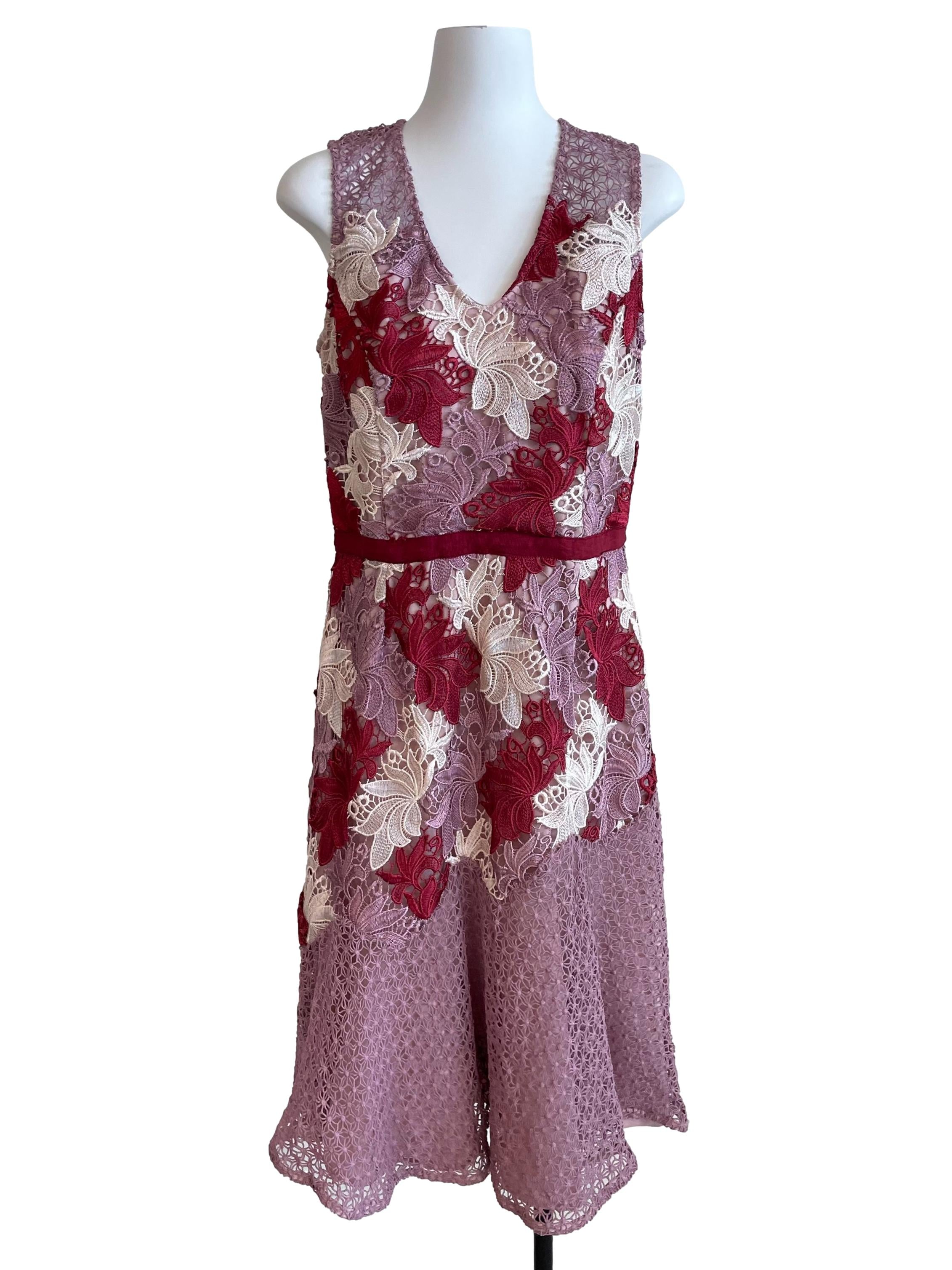 Red Cream Floral Lizette Sheath Dress