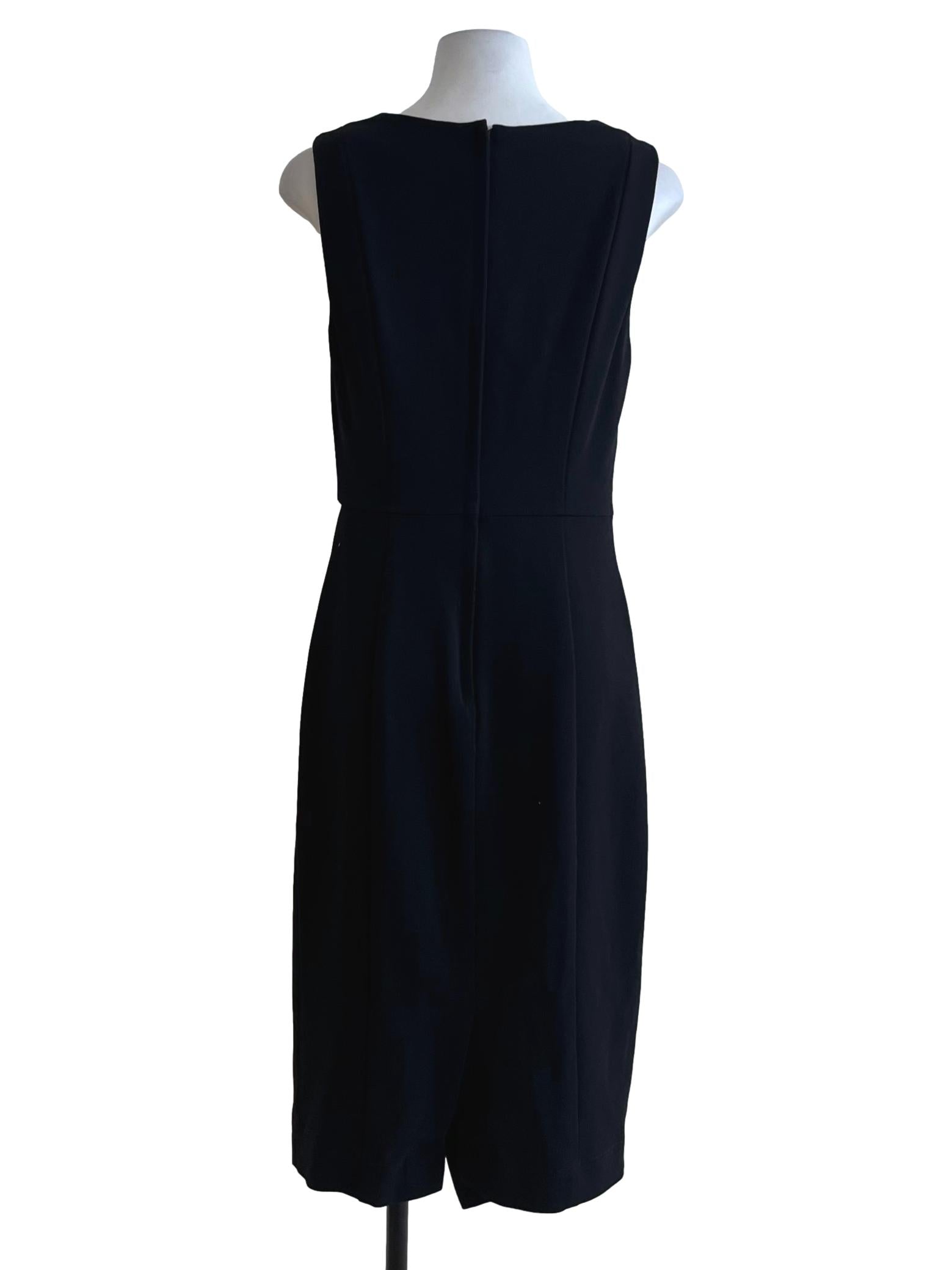 Black Jewel Neckline A-Line Dress
