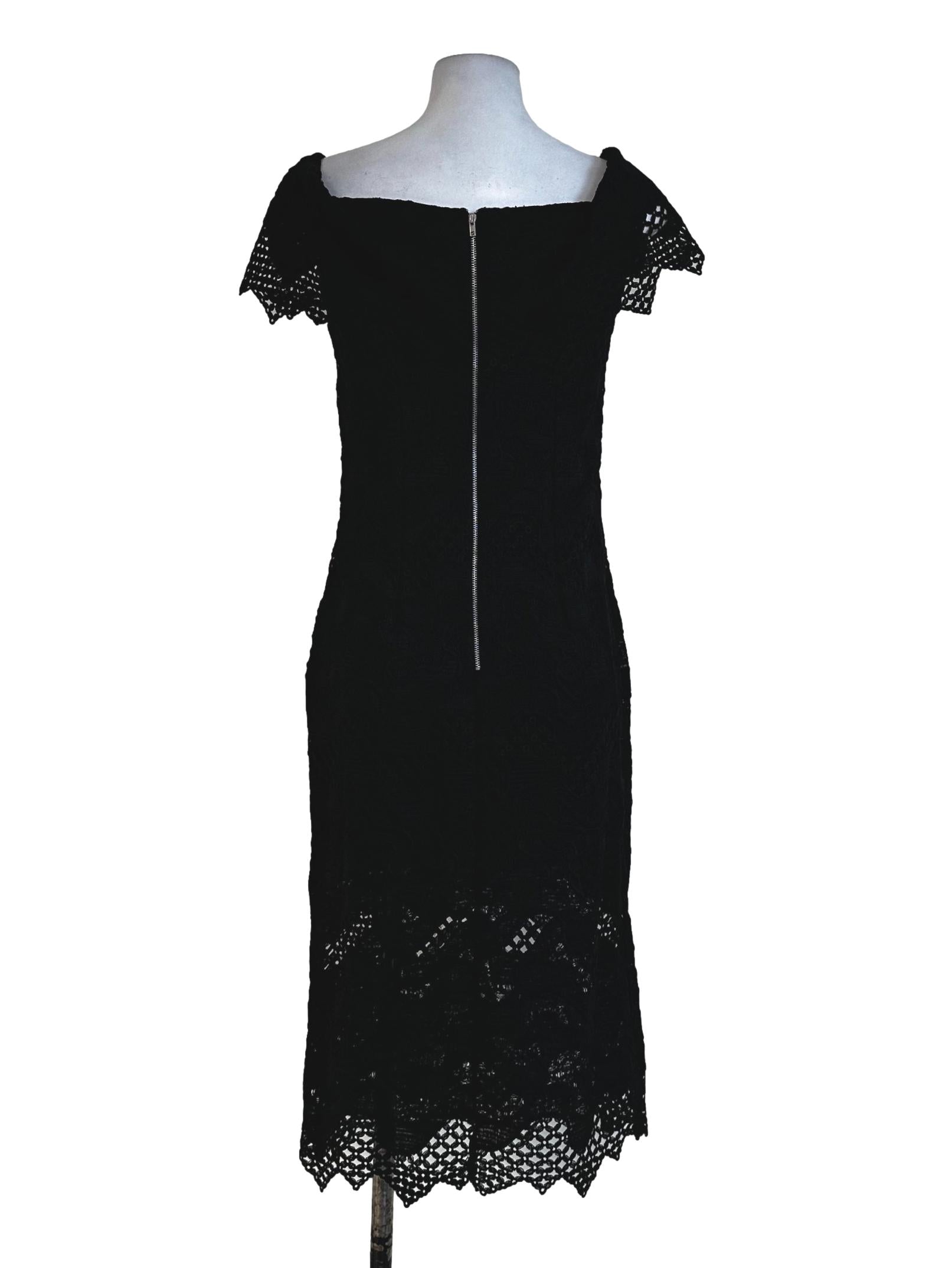 Black Lace Midi Dress