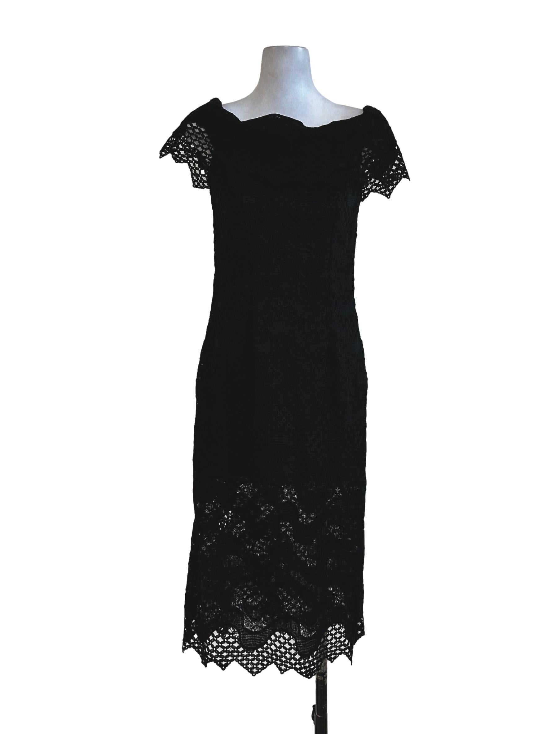 Black Lace Midi Dress