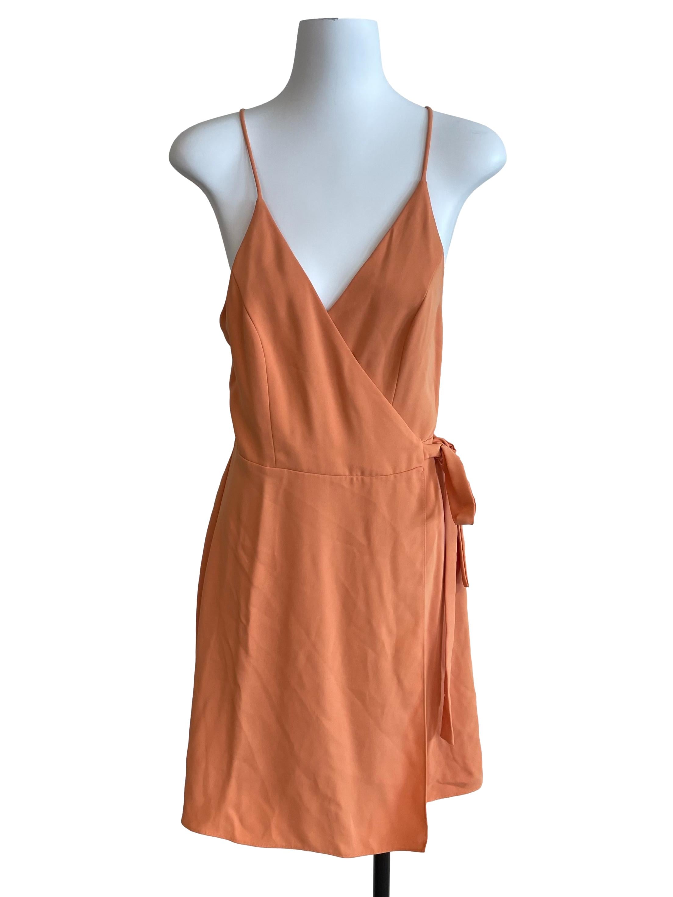 Light Tangerine Cami Wrap Dress