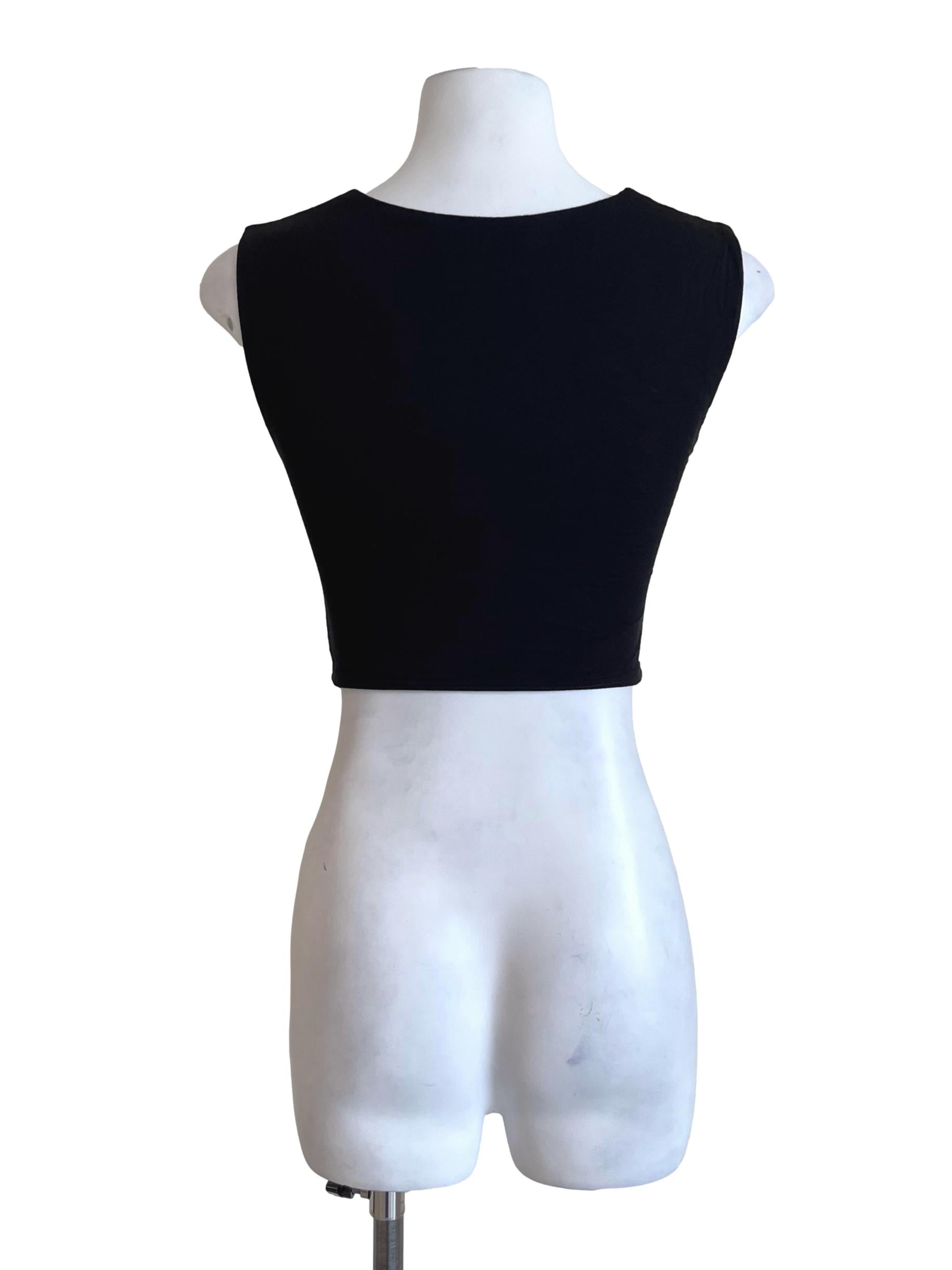 Onyx Black Square Neck Fitted Tops