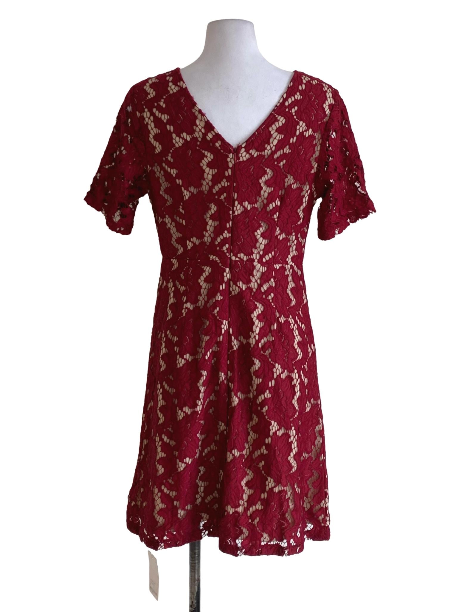 Scarlet Lace Empire Dress