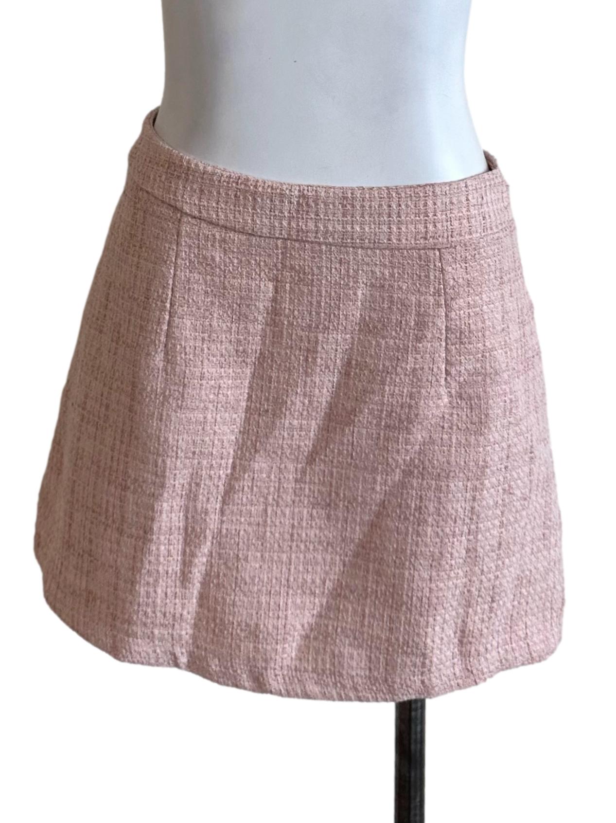 Light Pink Tweed Textured Skort