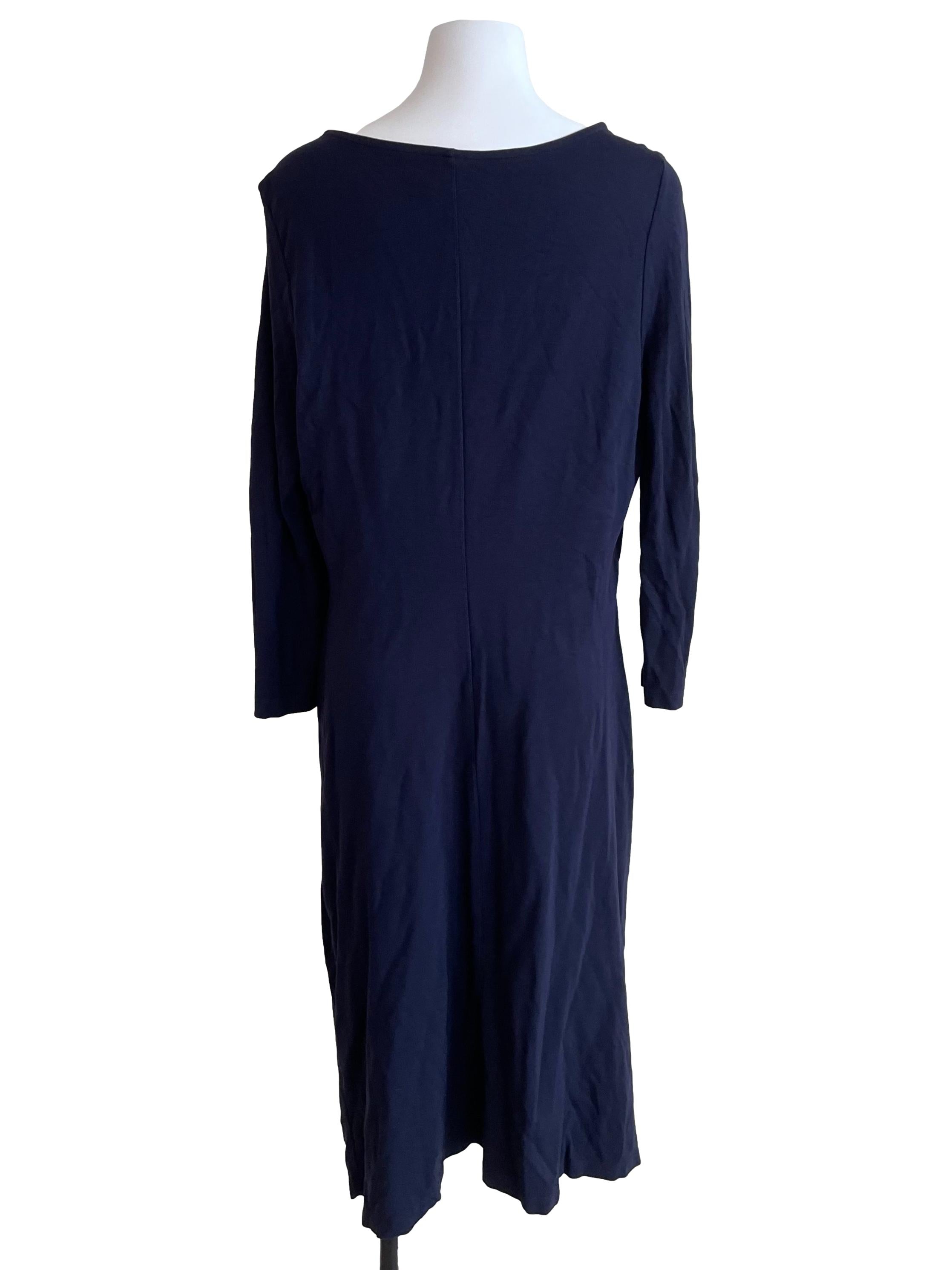 Deep Navy Long Sleeves Easy Dress