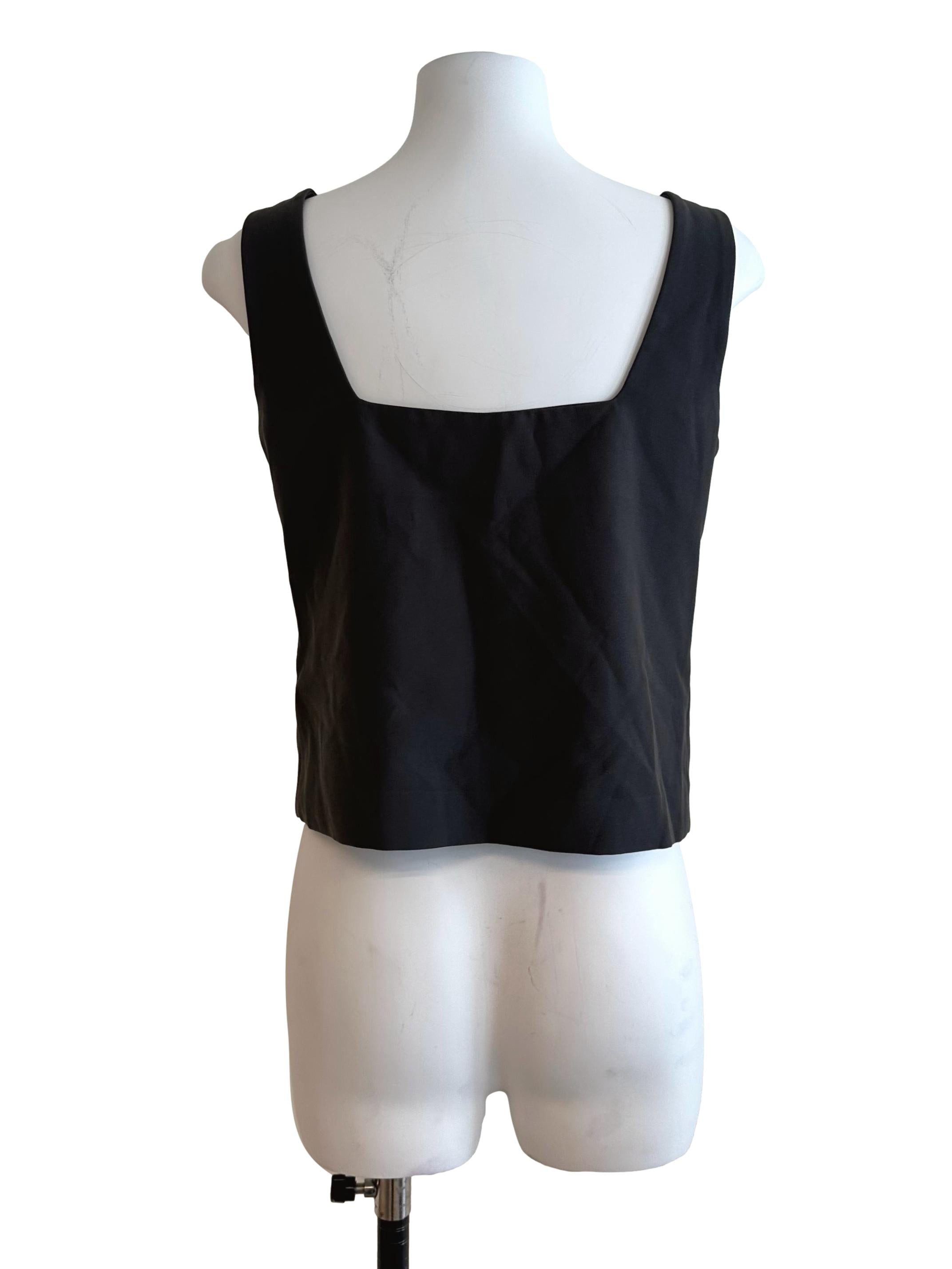 Shadow Grey Square Neck Button Top TTR