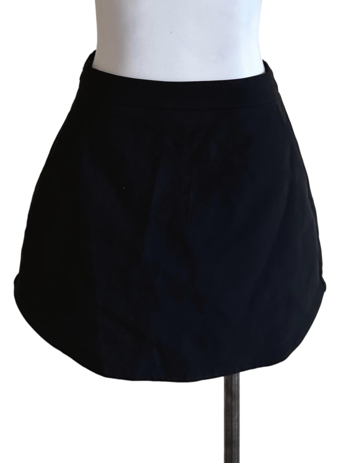 Raven Black Casual Mini Skort