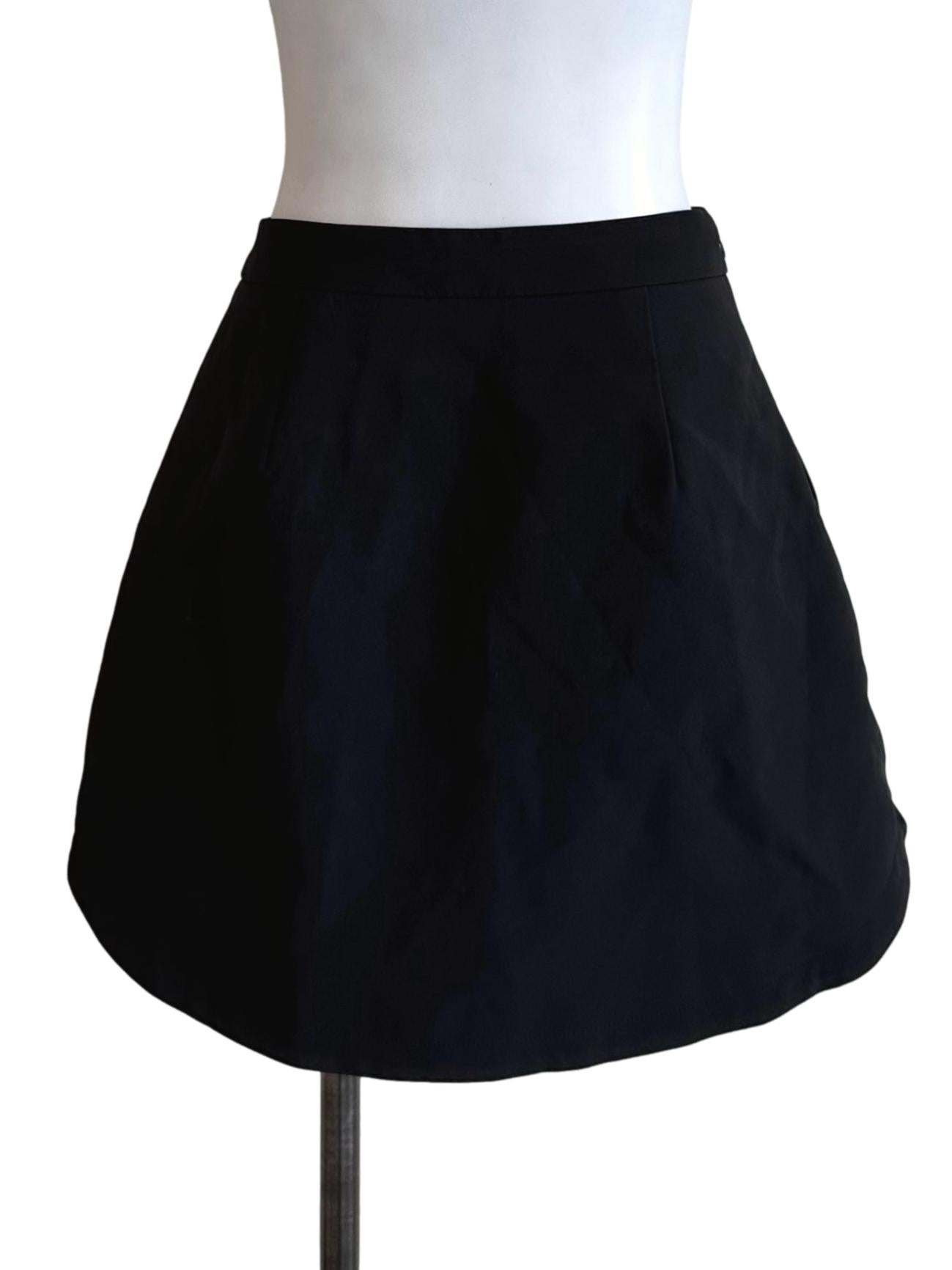 Raven Black Casual Mini Skort
