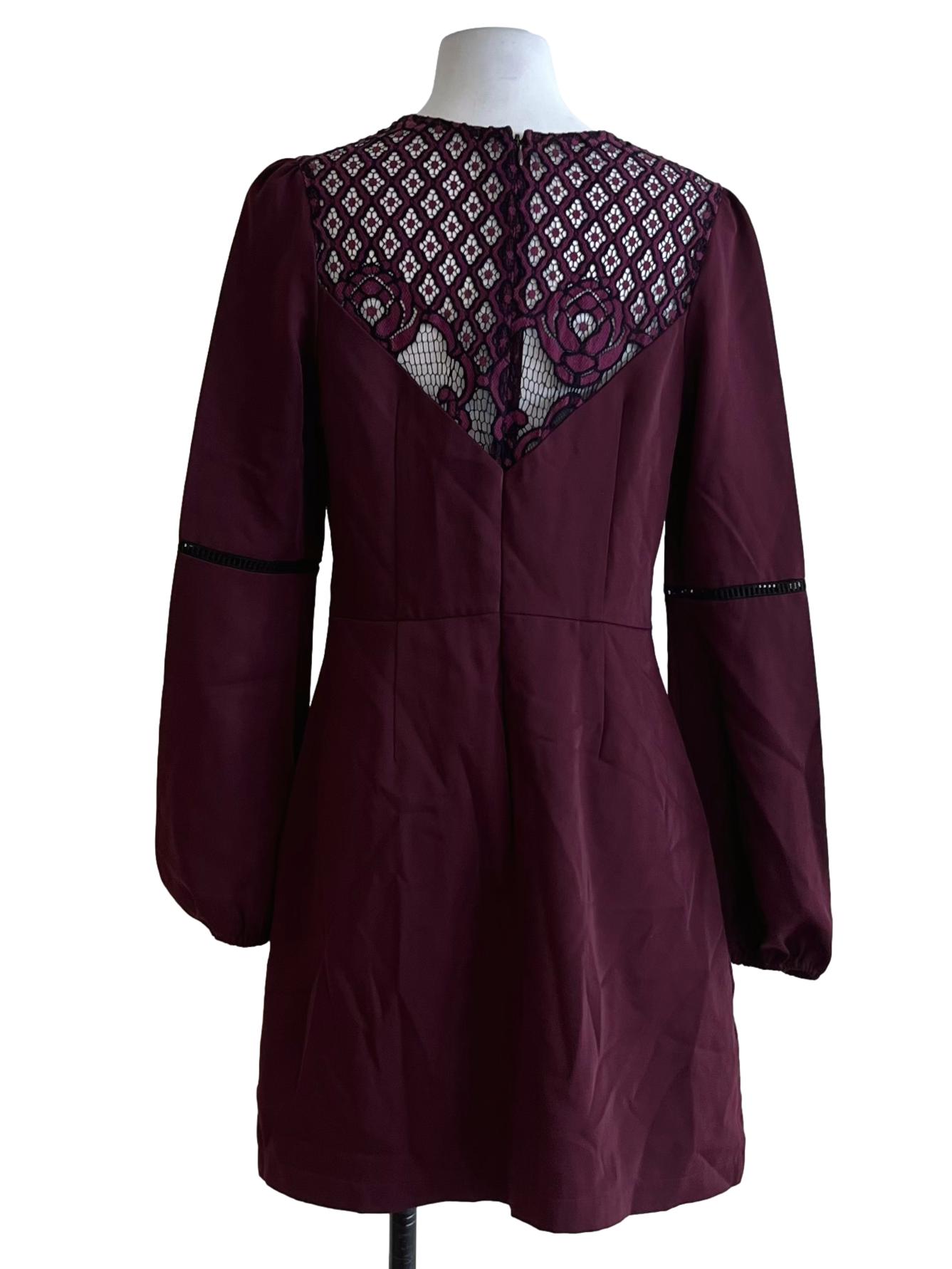 Plum Purple Jewel Neckline Empire Dress