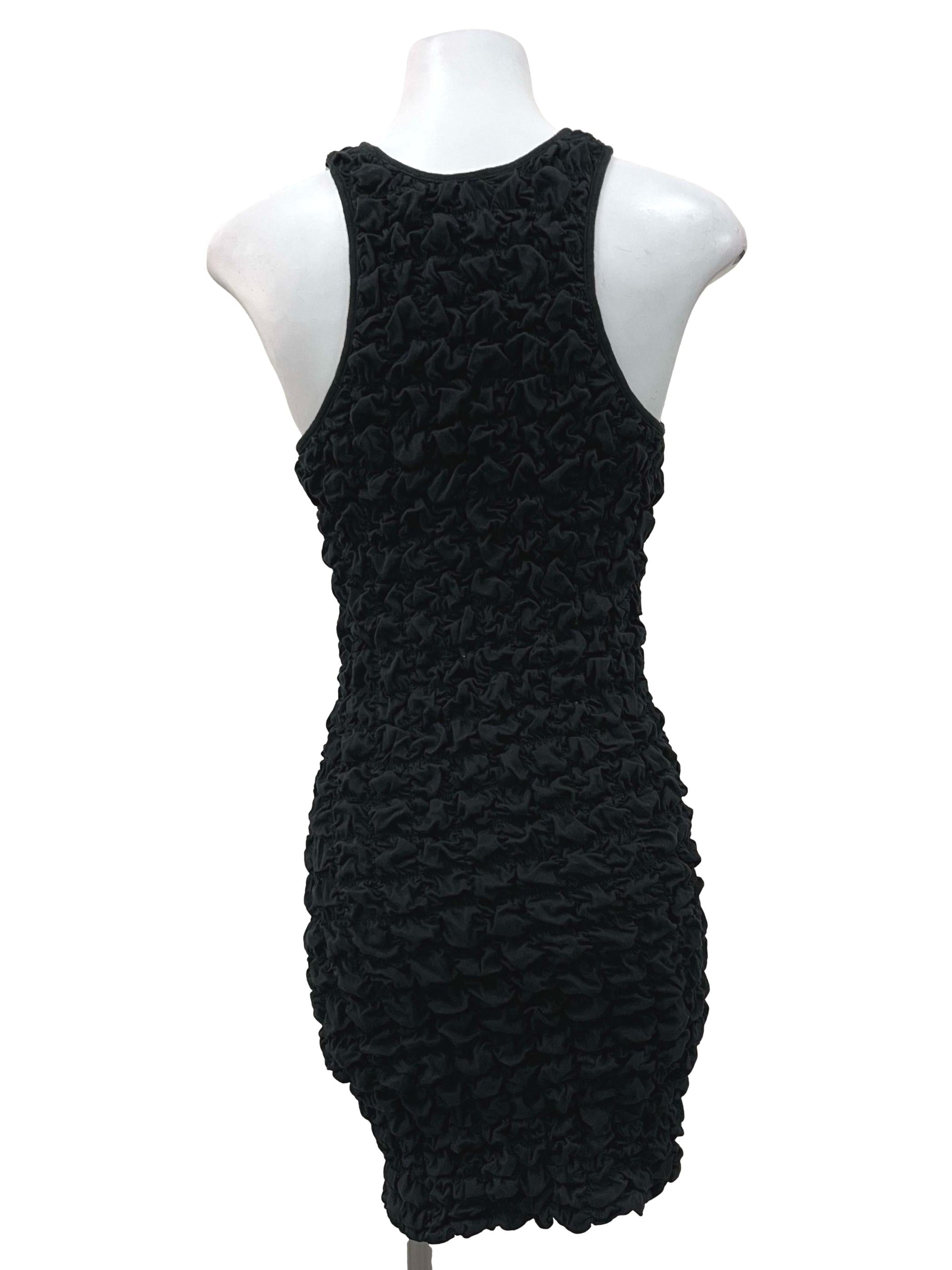 Black Scrunchy Bodycon Dress