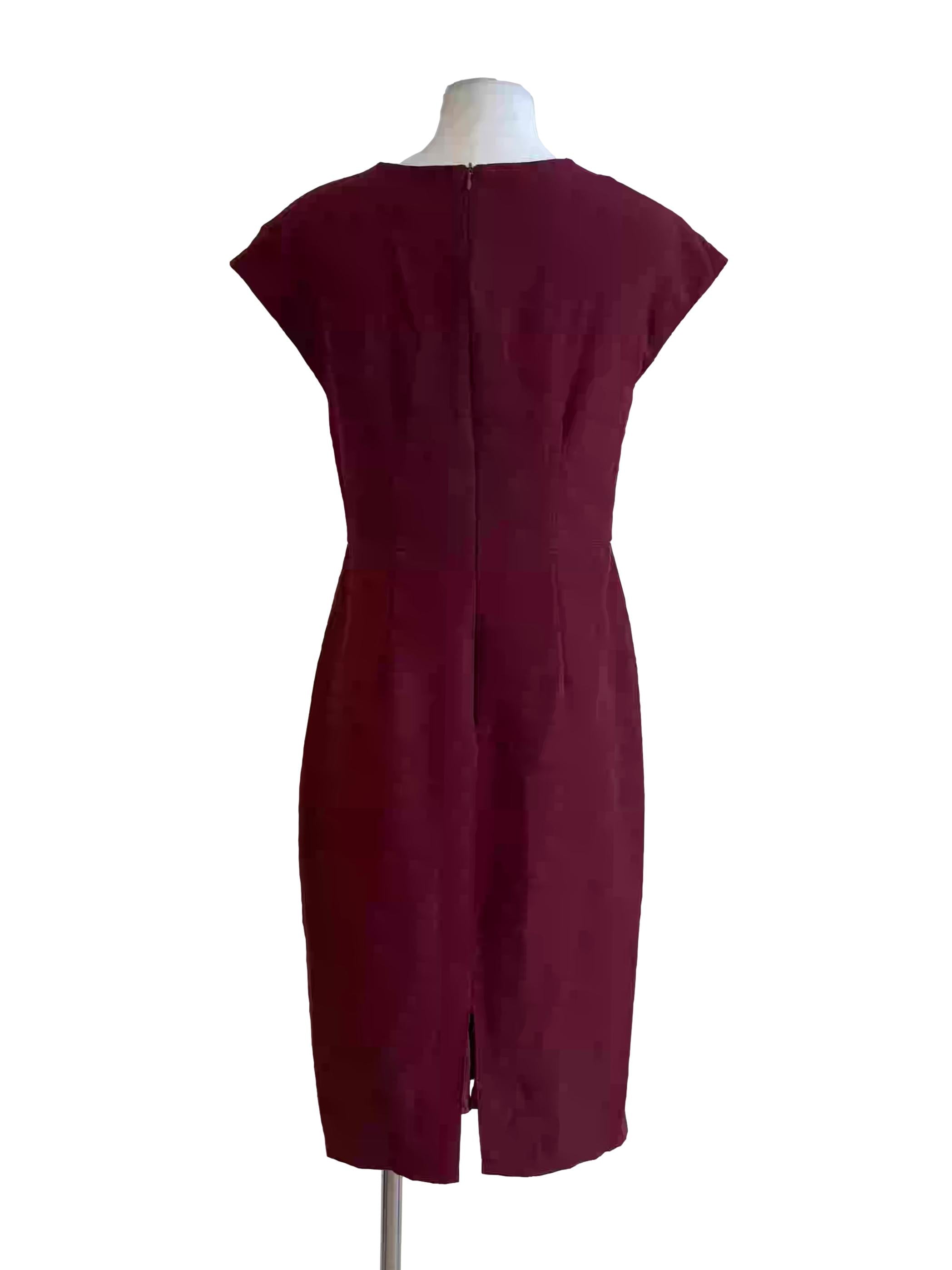 Burgundy Sleeveless Sheath Dress