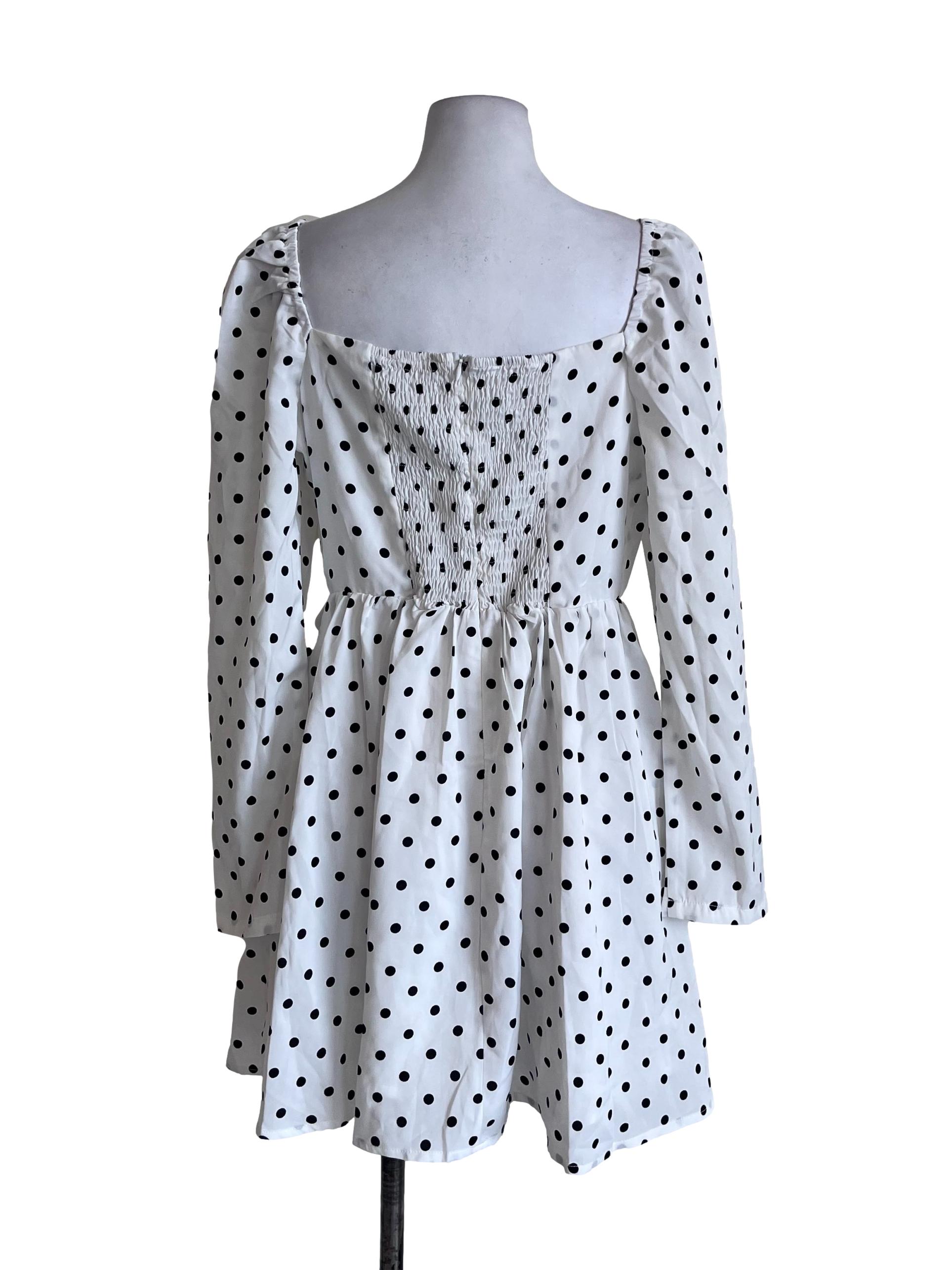 Black Dots White Dress