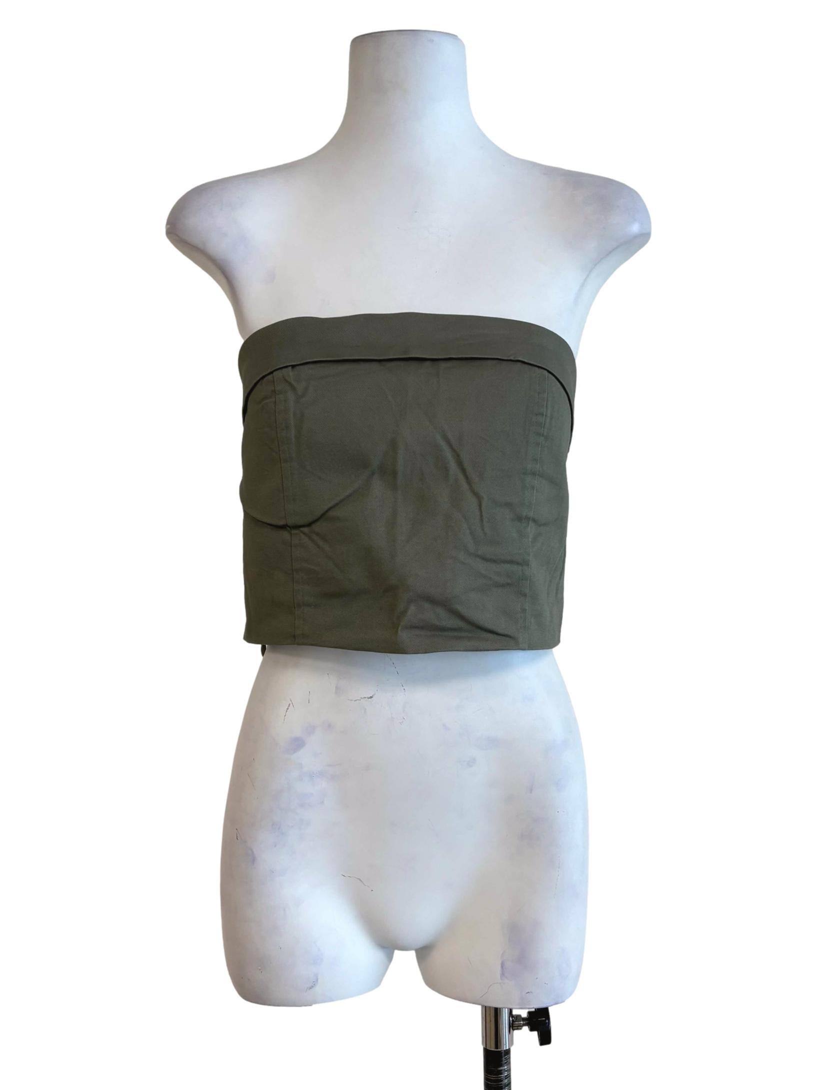 Green Charisse Tube Panelled Padded Top