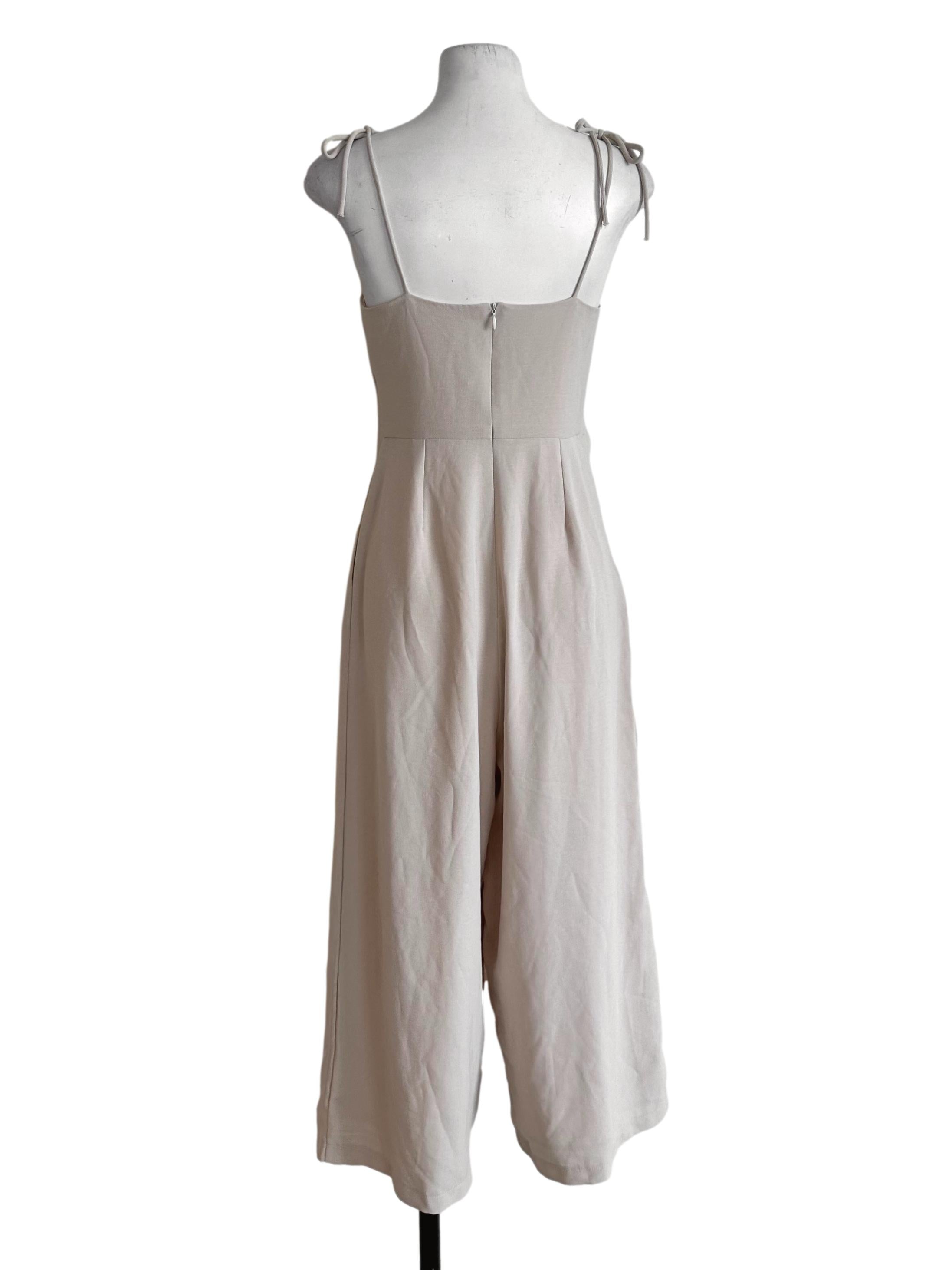 Sand Beige Square Neck Jumpsuit