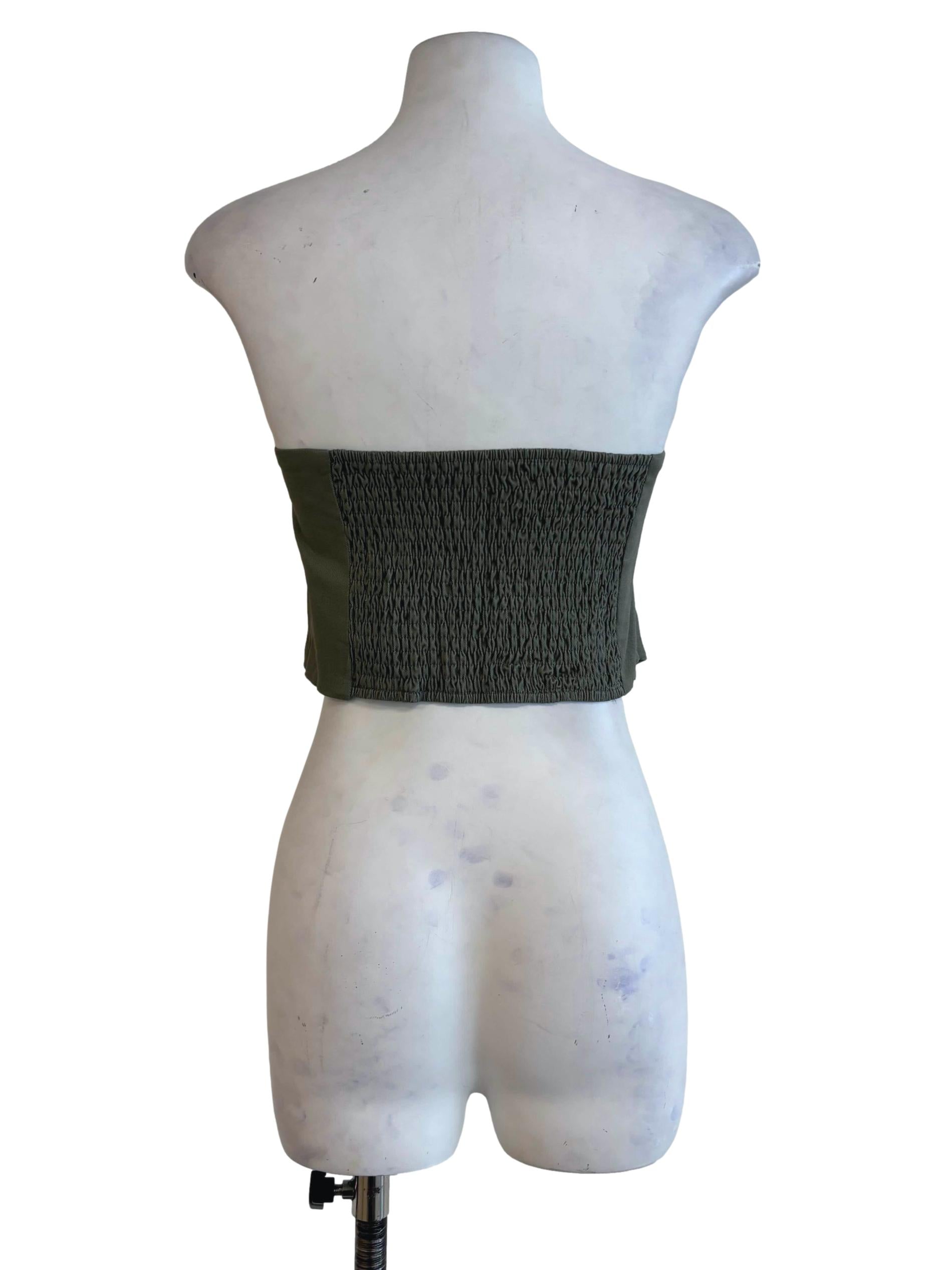 Green Charisse Tube Panelled Padded Top