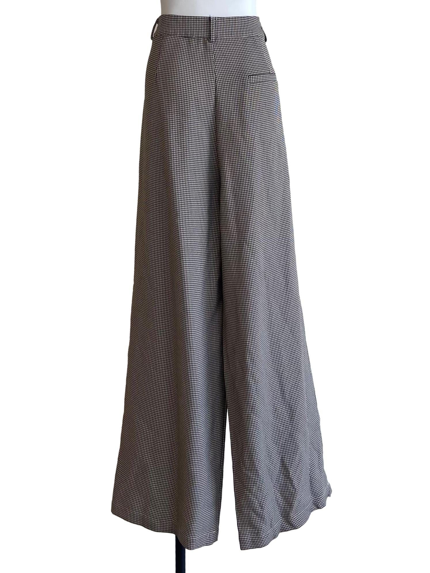 White  & Brown Straight Formal Pants