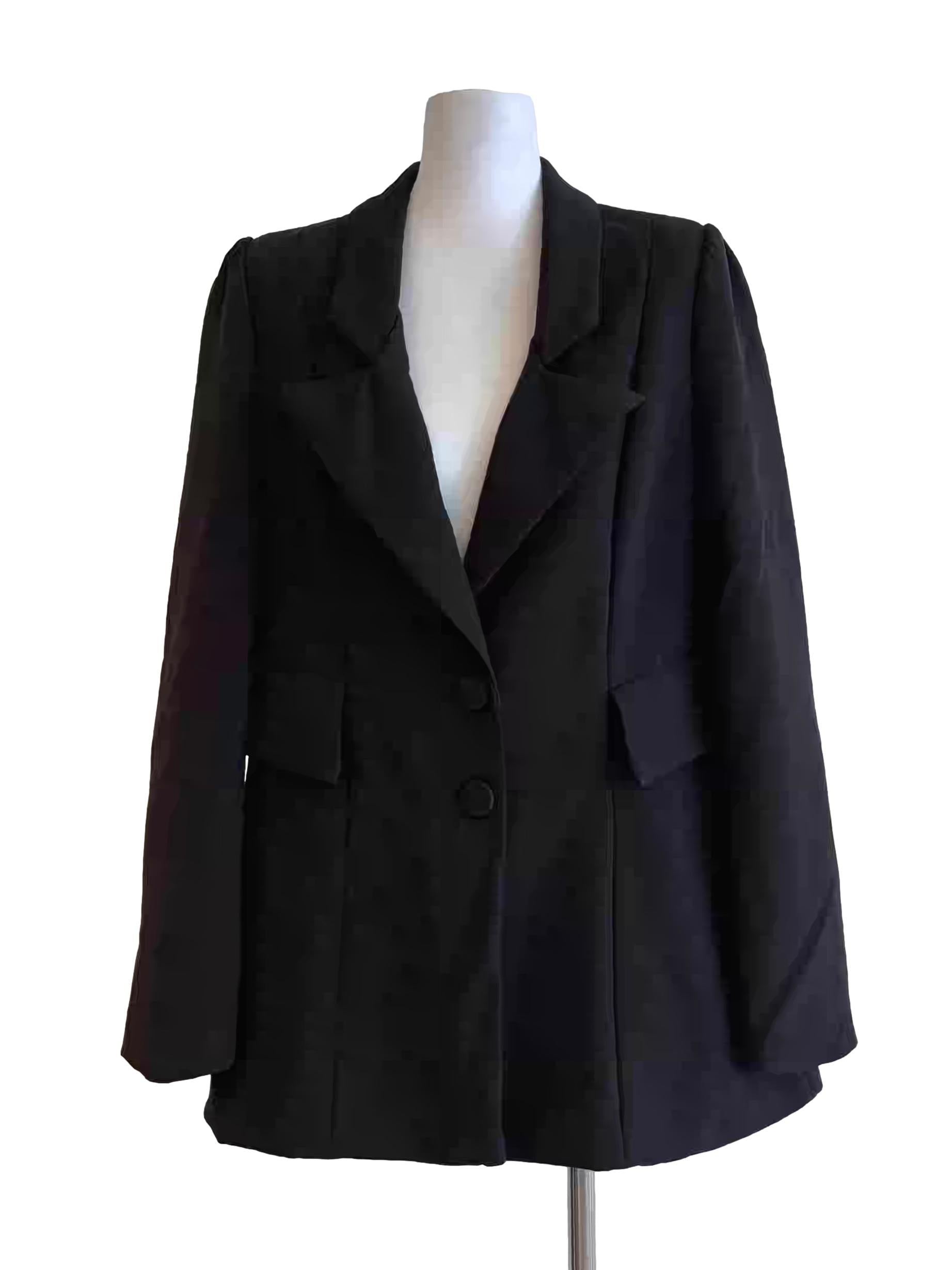 Soft Black Buttoned Blazer
