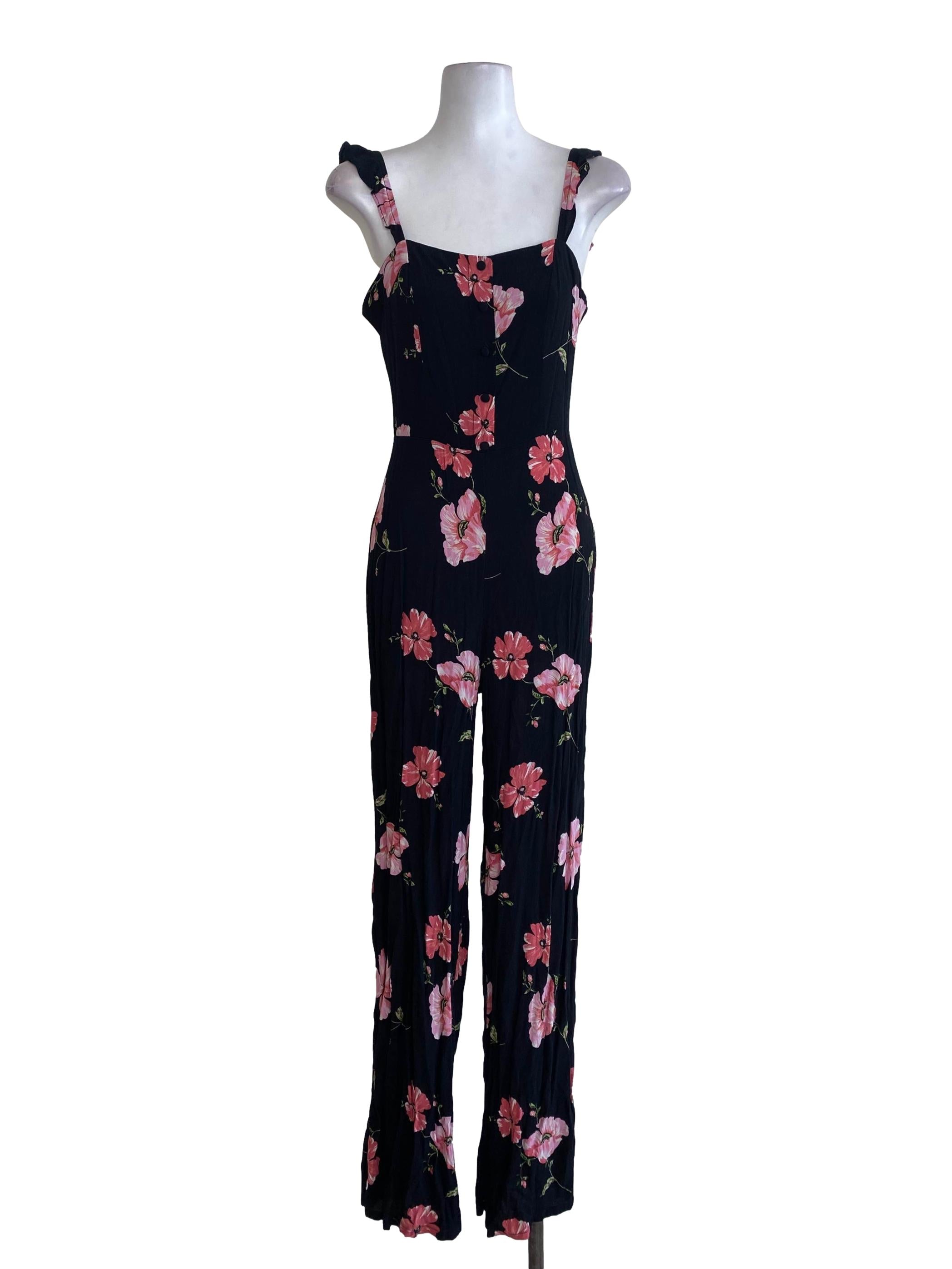 Black Floral Jumpsuits
