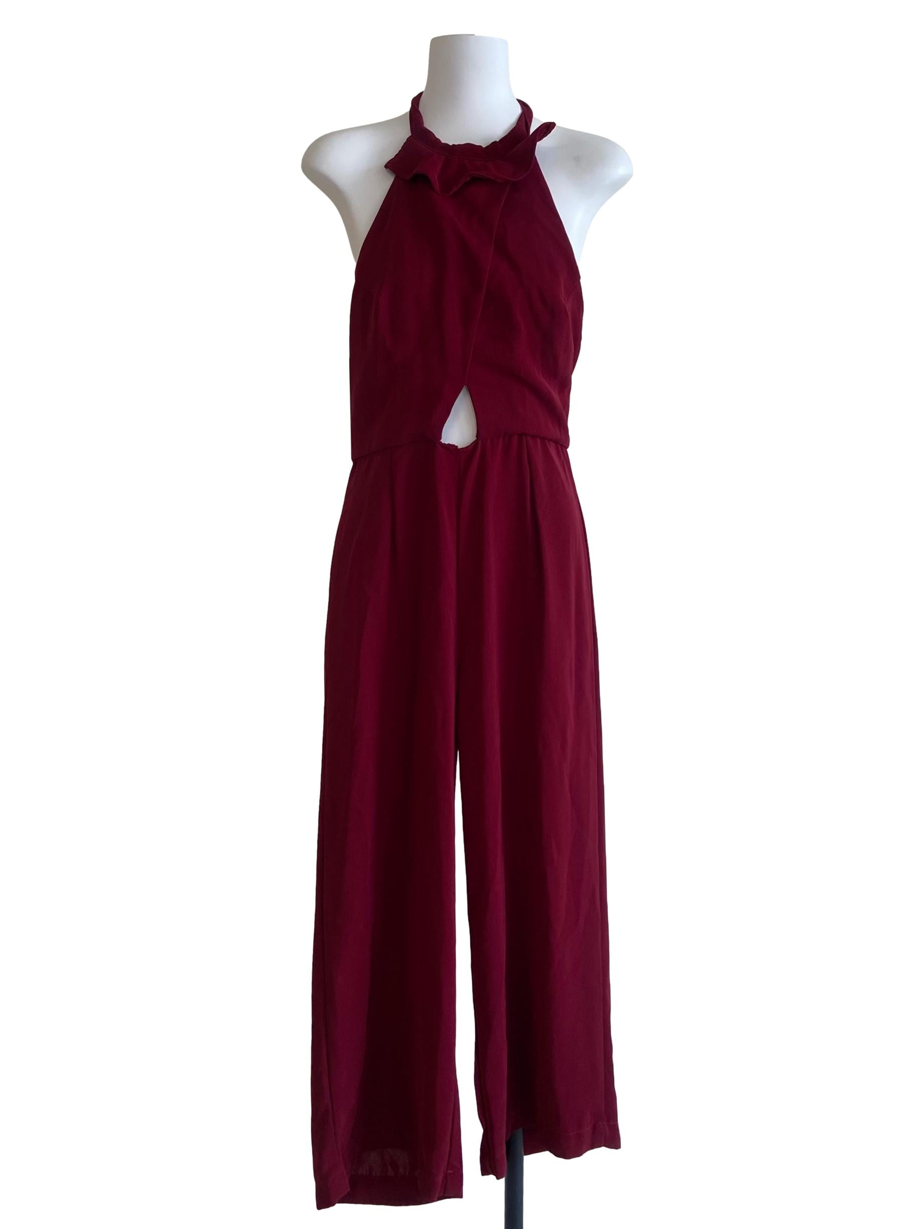 Blood Red Halter Neck Jumpsuit