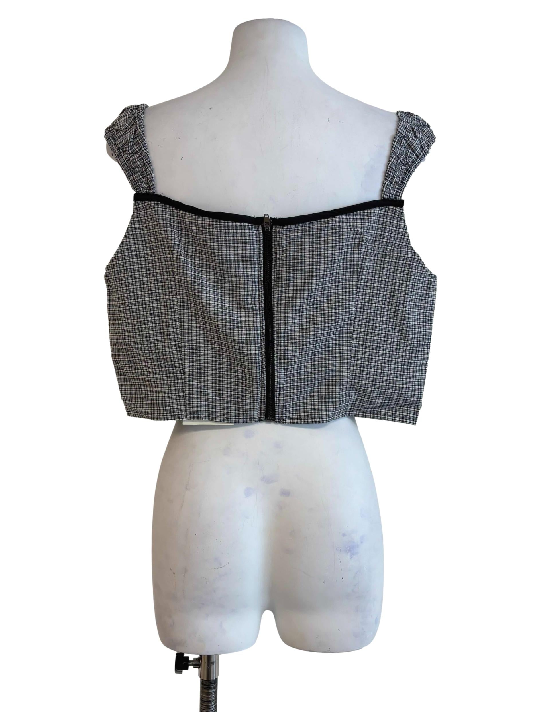 Black Zador Ruched Strap Crop Top