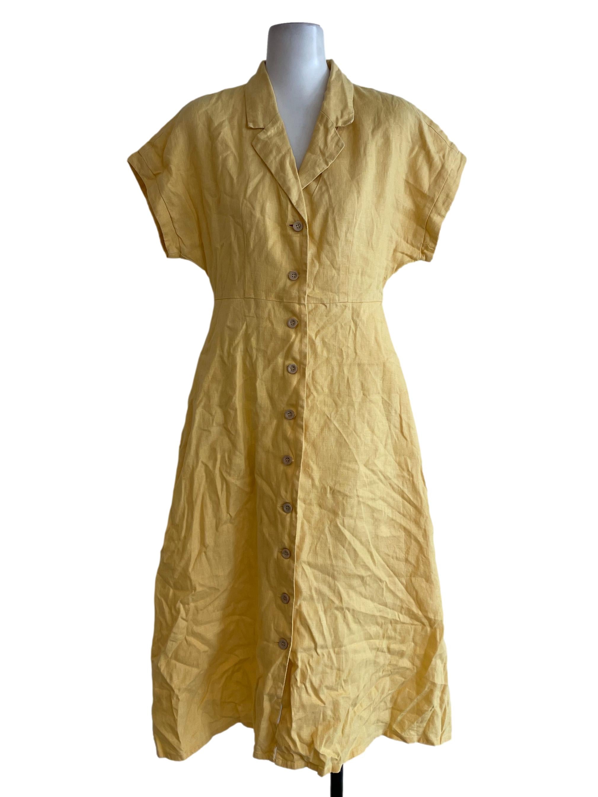 Dandelion Yellow Plain Dress OSN