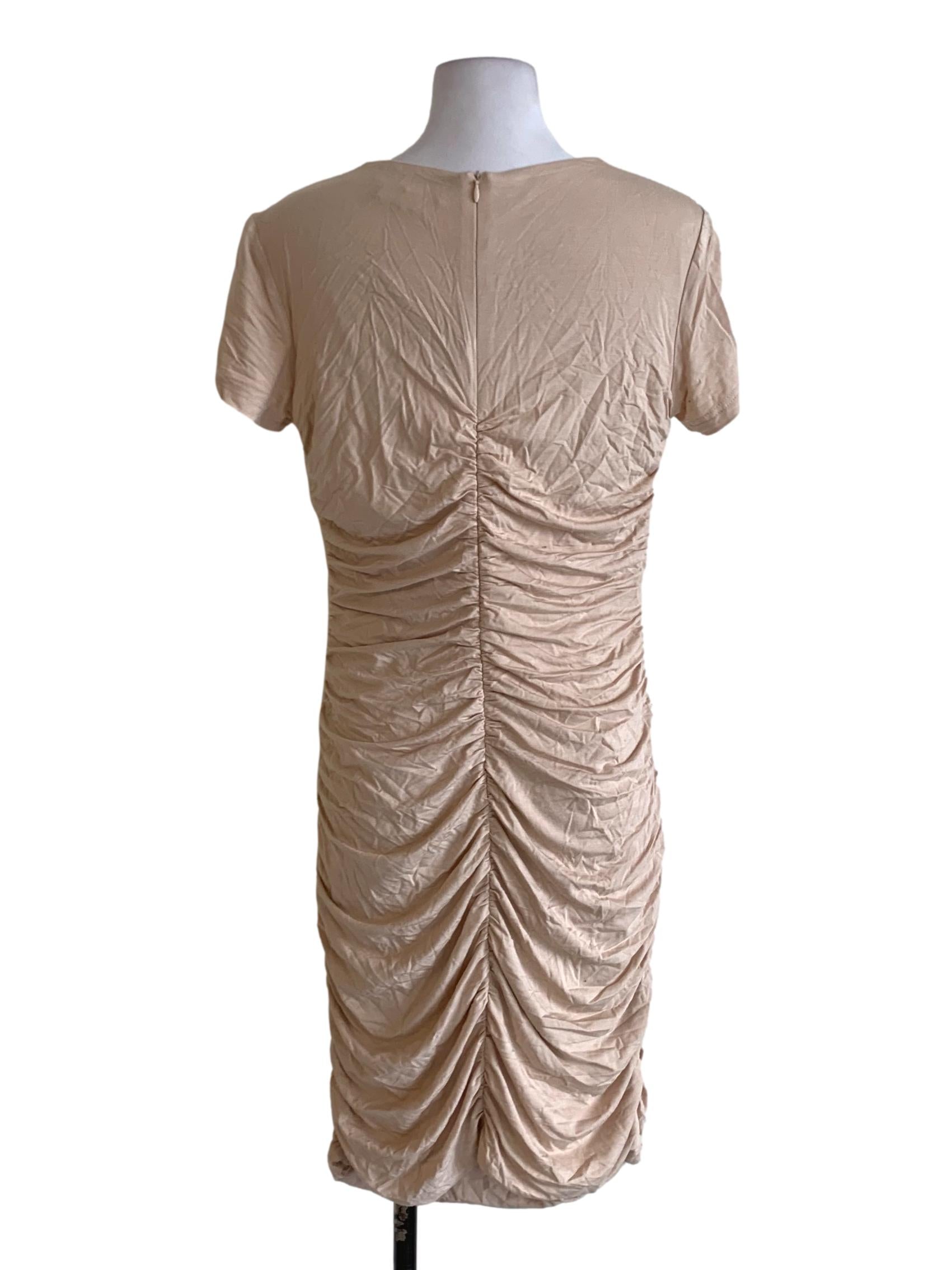 Beige Square Neckline Bodycon