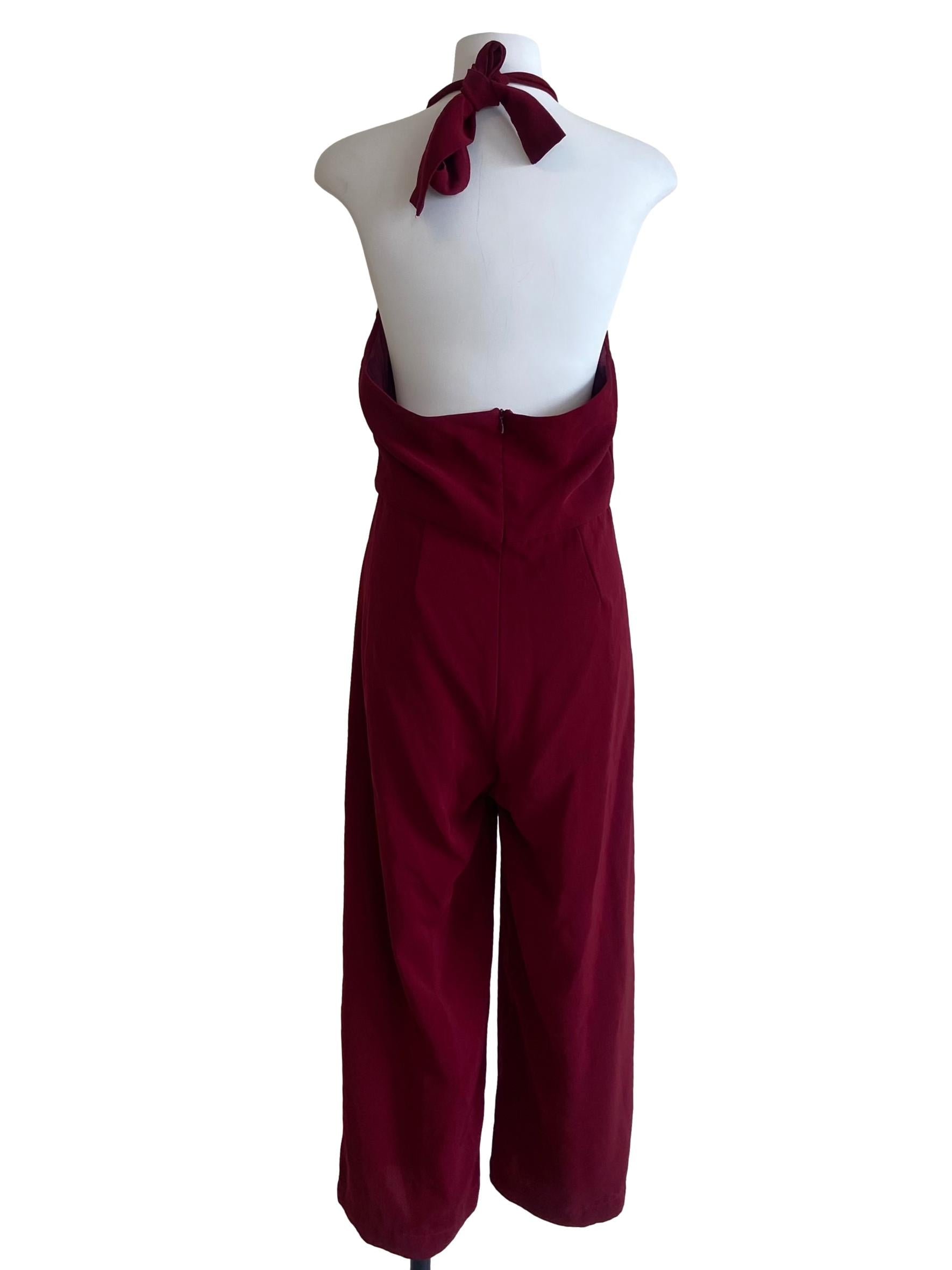 Blood Red Halter Neck Jumpsuit