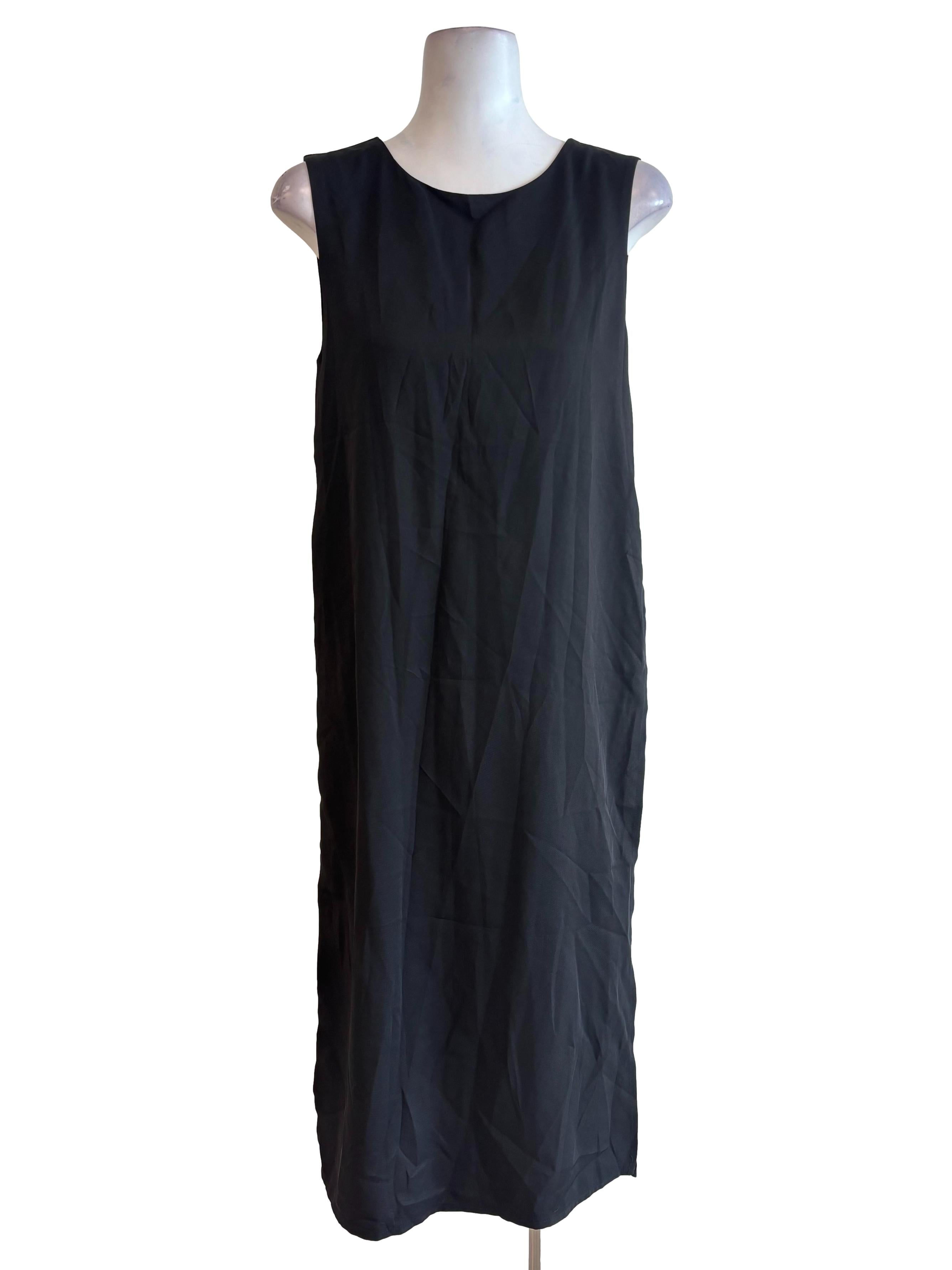 Black Slits Shift Dress
