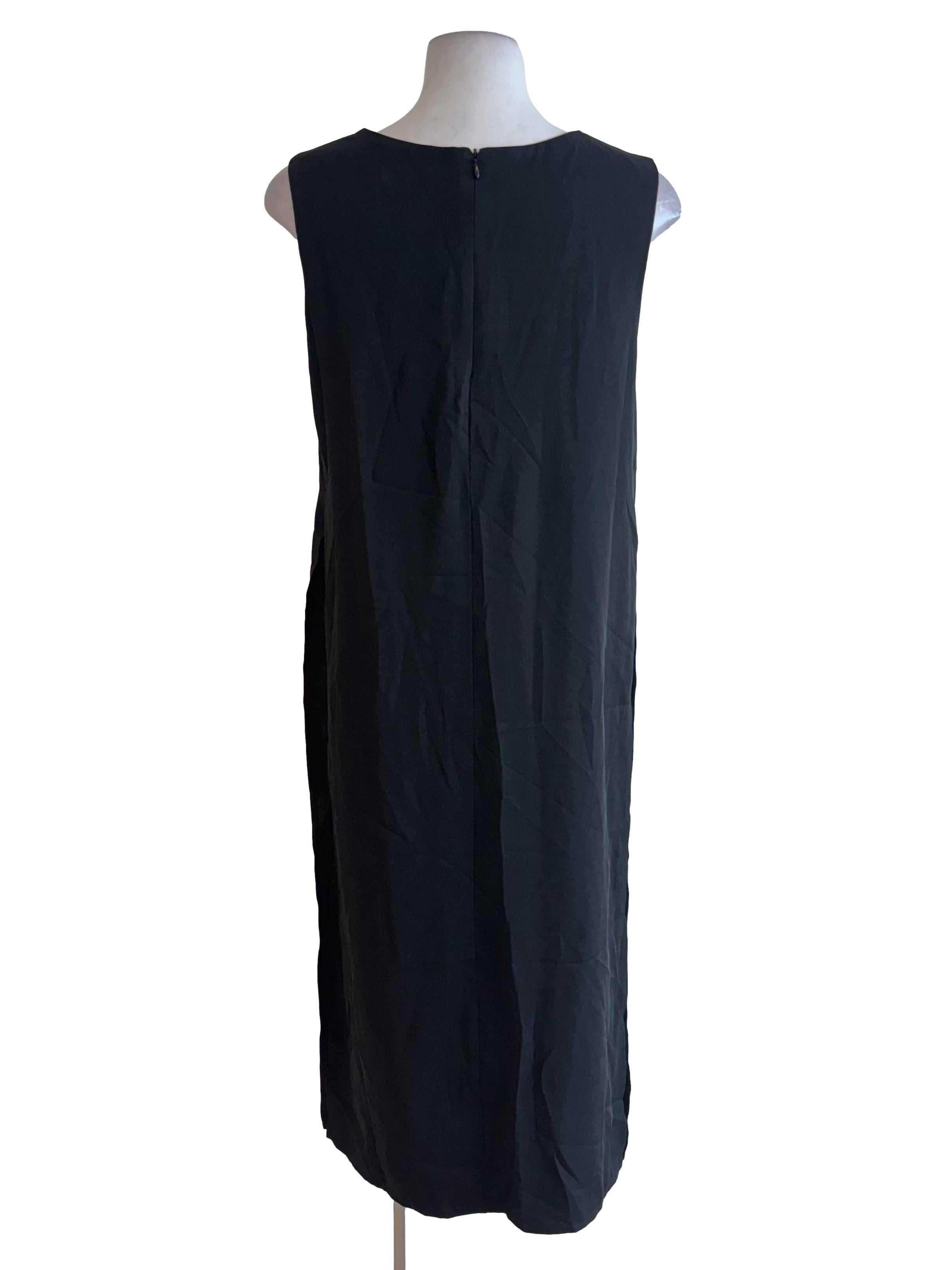 Black Slits Shift Dress