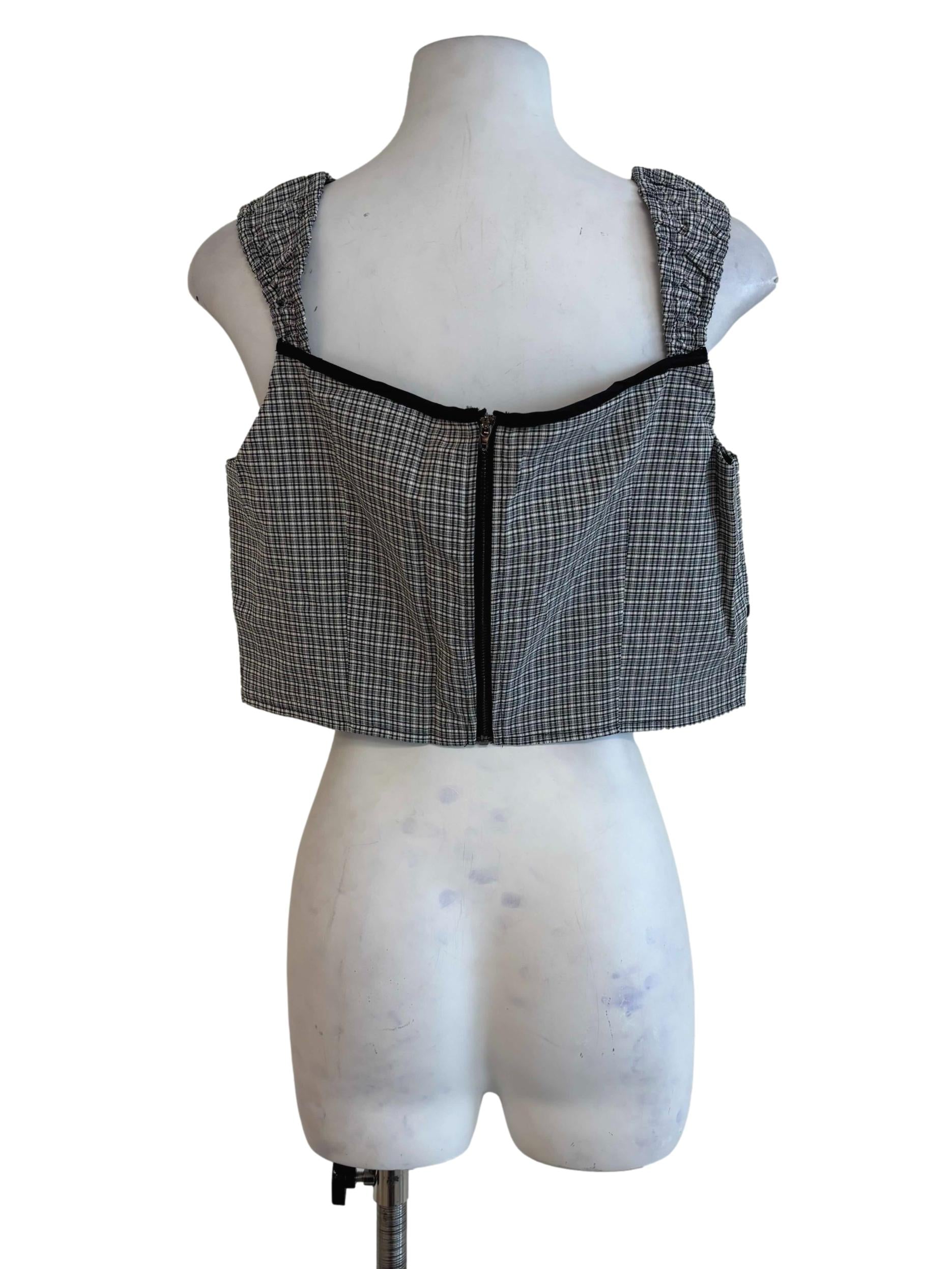 Black Zador Ruched Strap Crop Top