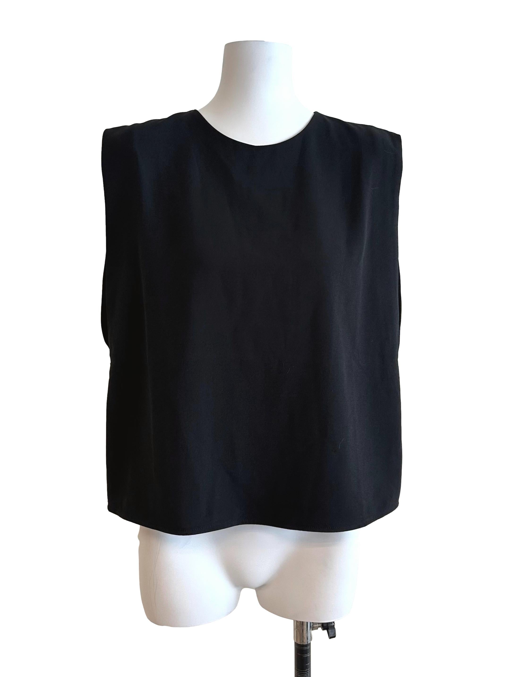 Onyx Black Round Neck Casual Top LB