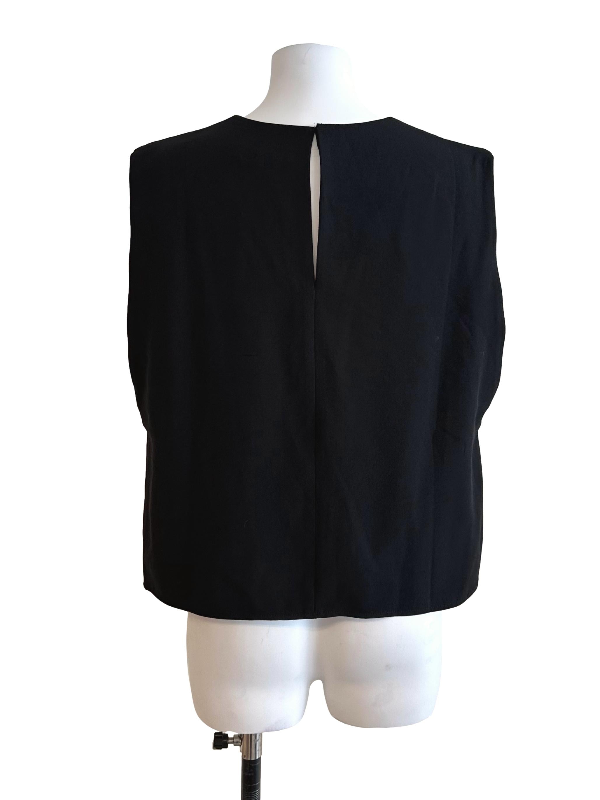 Onyx Black Round Neck Casual Top LB