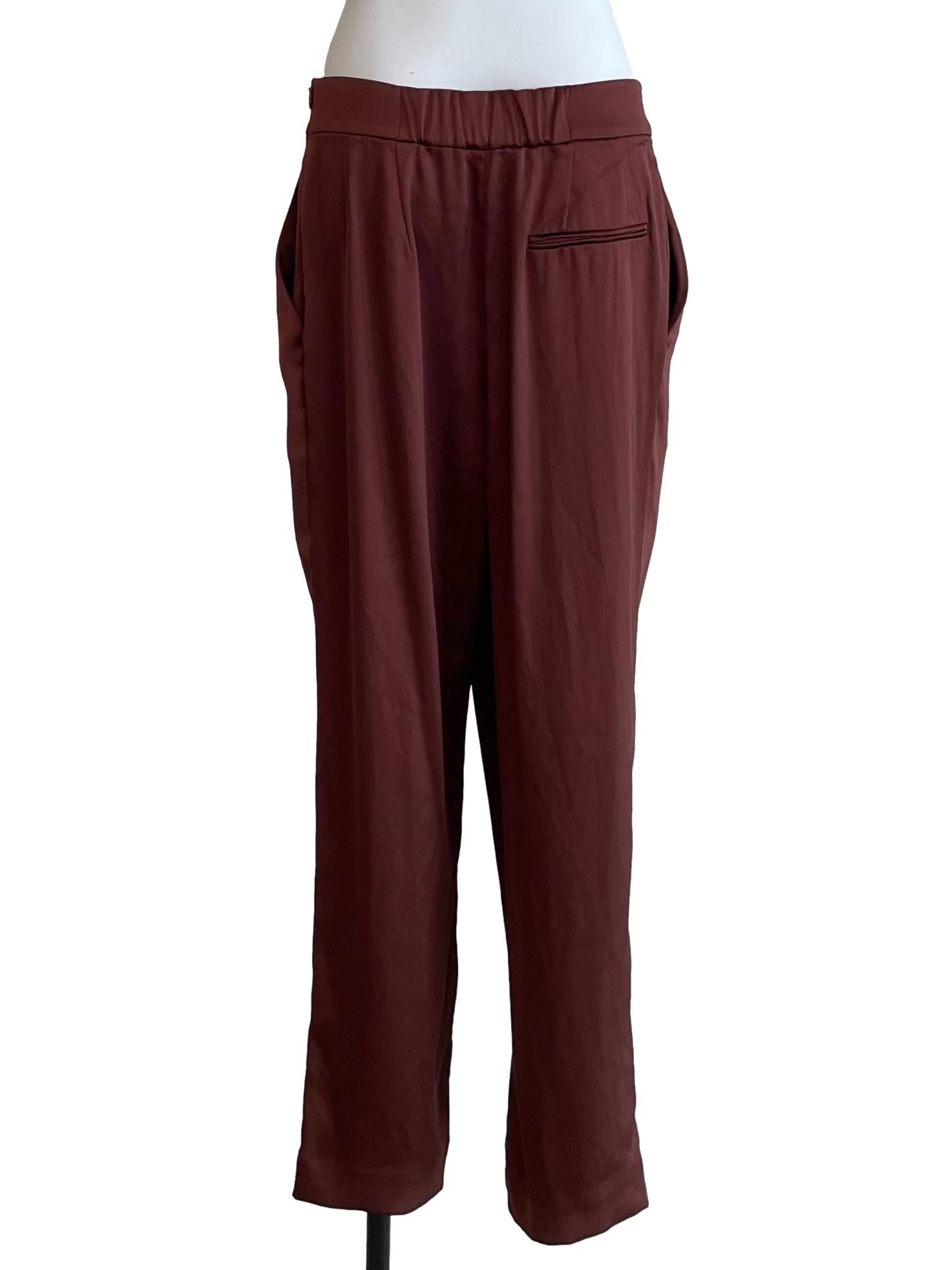 Cinnamon Overlay Satin Pants