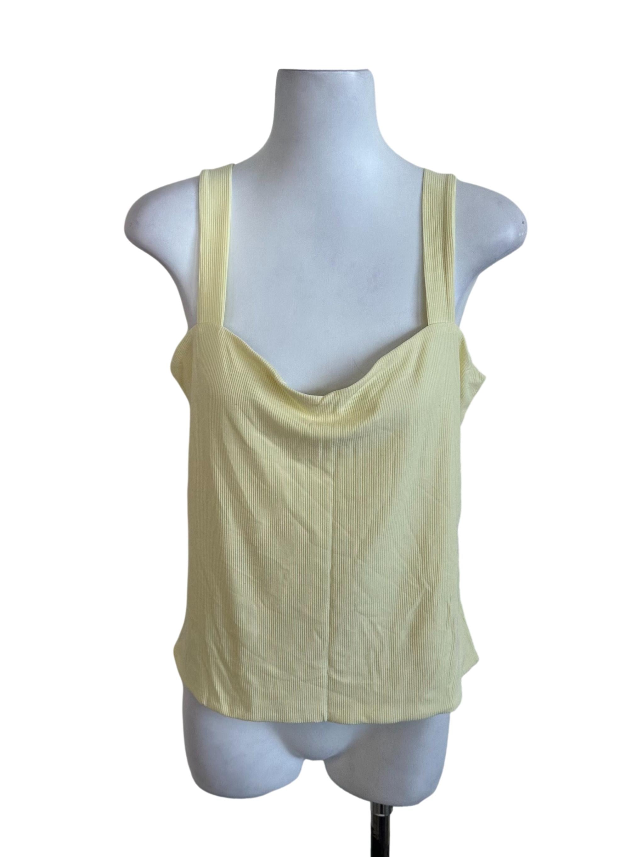 Pastel Yellow Plain Knit Top
