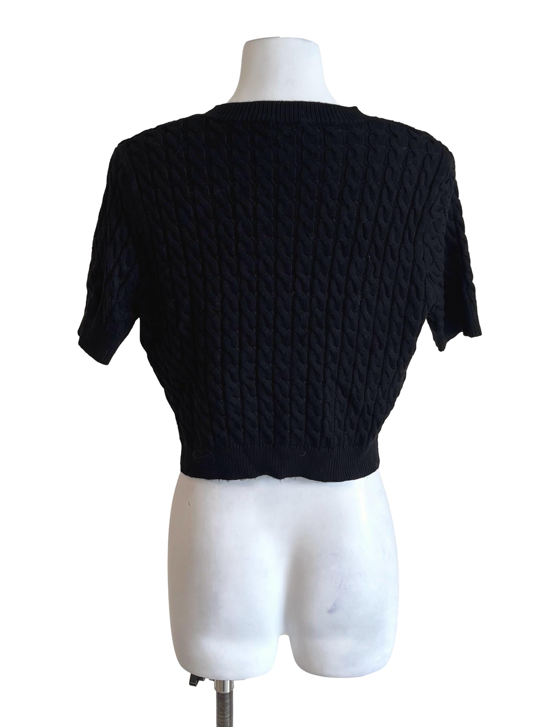 Jade Black Knitted Top