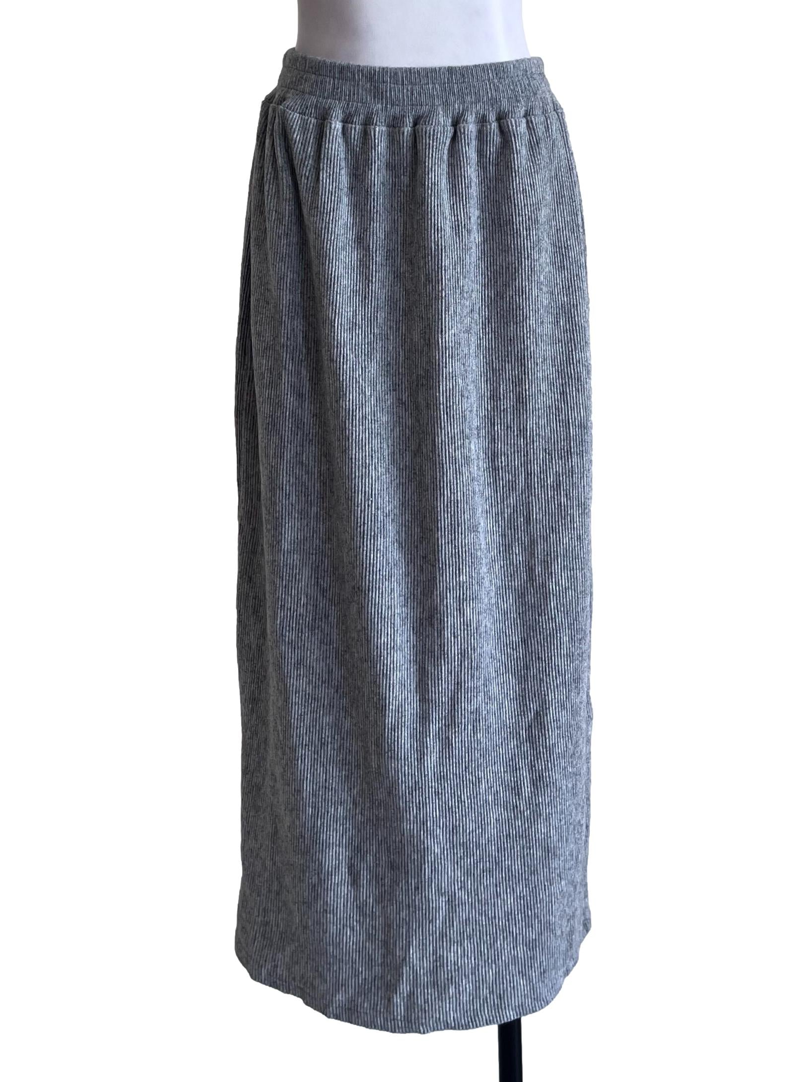 Grey Stretchable Long Skirt