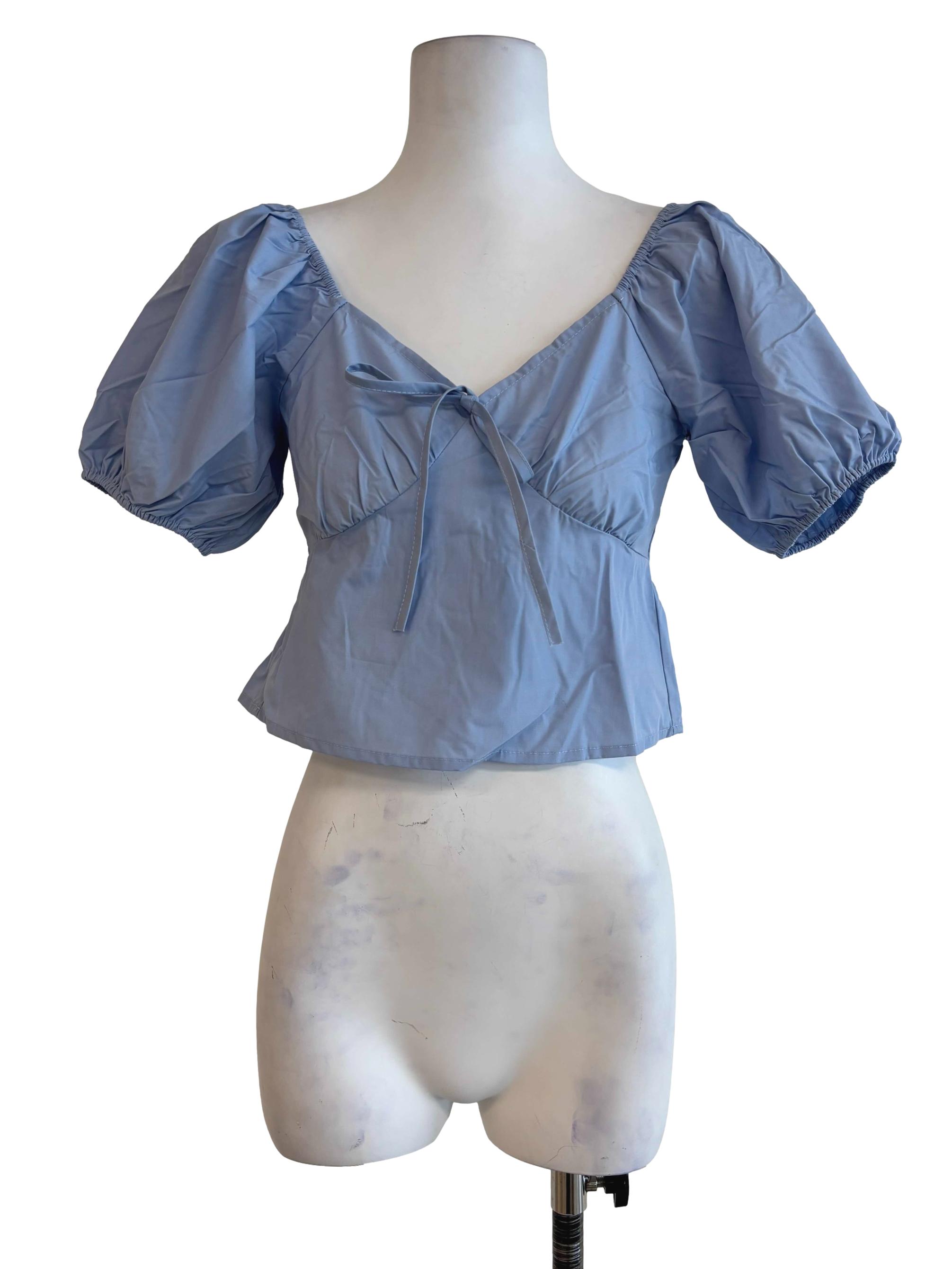 Blue Gracelynn Babydoll Top
